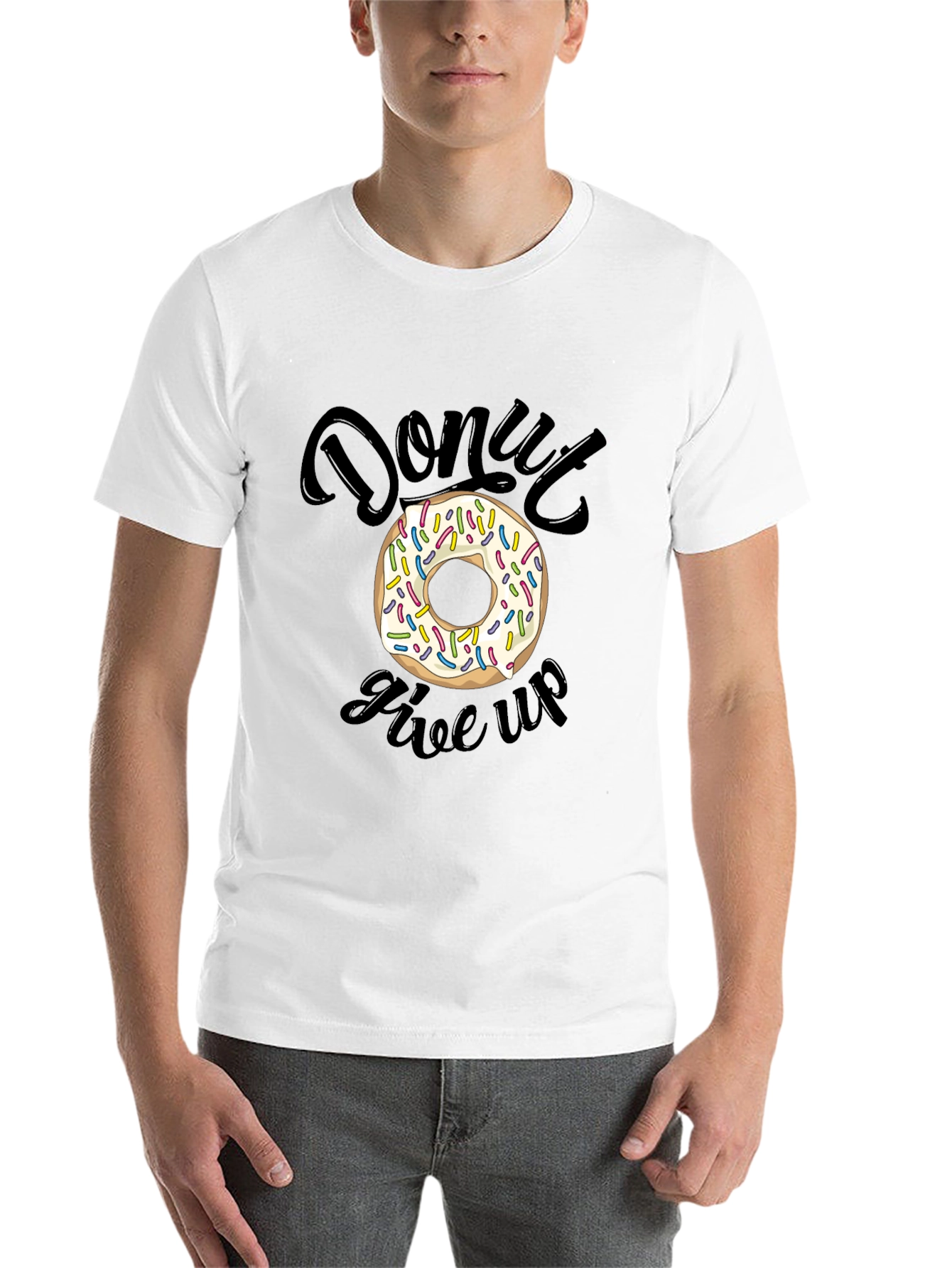 Black Donut Give Up Graphic Tee - Unisex T-Shirt view 14