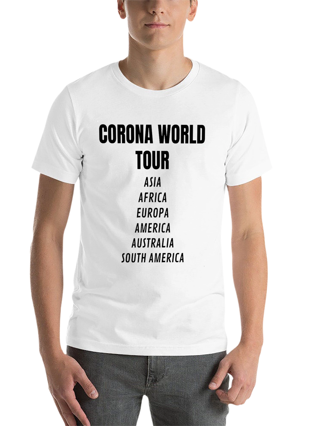 Black Corona World Tour Black Graphic T-Shirt view 14