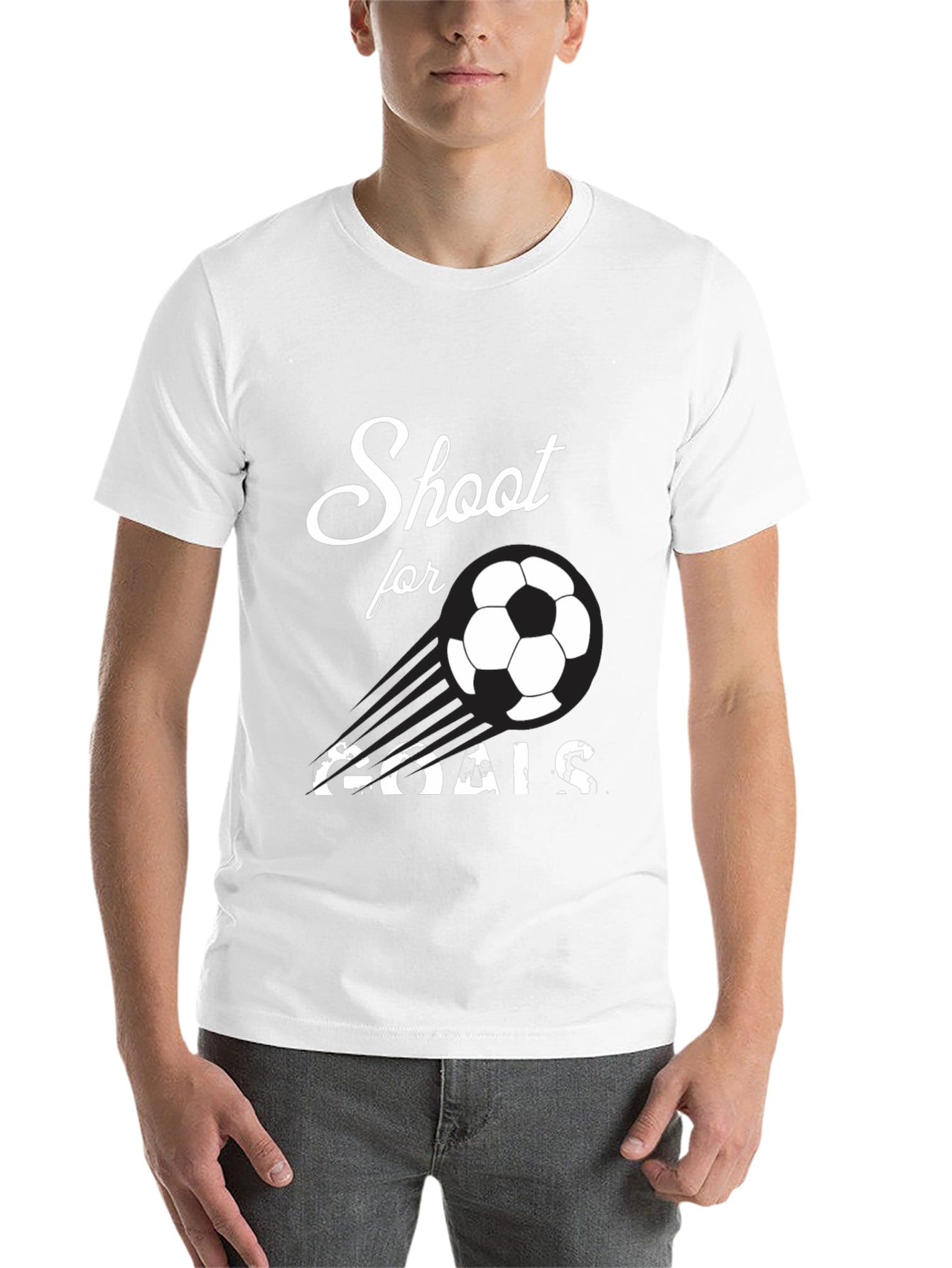 Black Shoot for Goals Soccer T-Shirt view 14