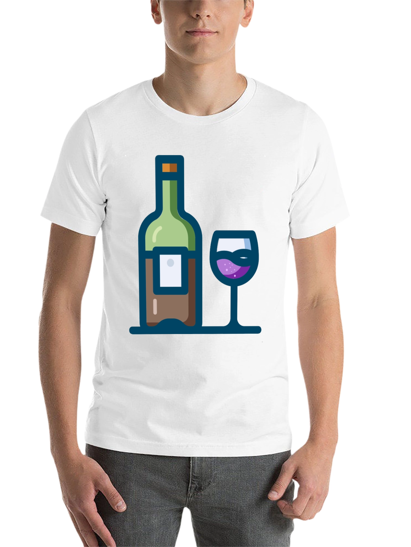 Black Wine Bottle and Glass Graphic Tee view 14