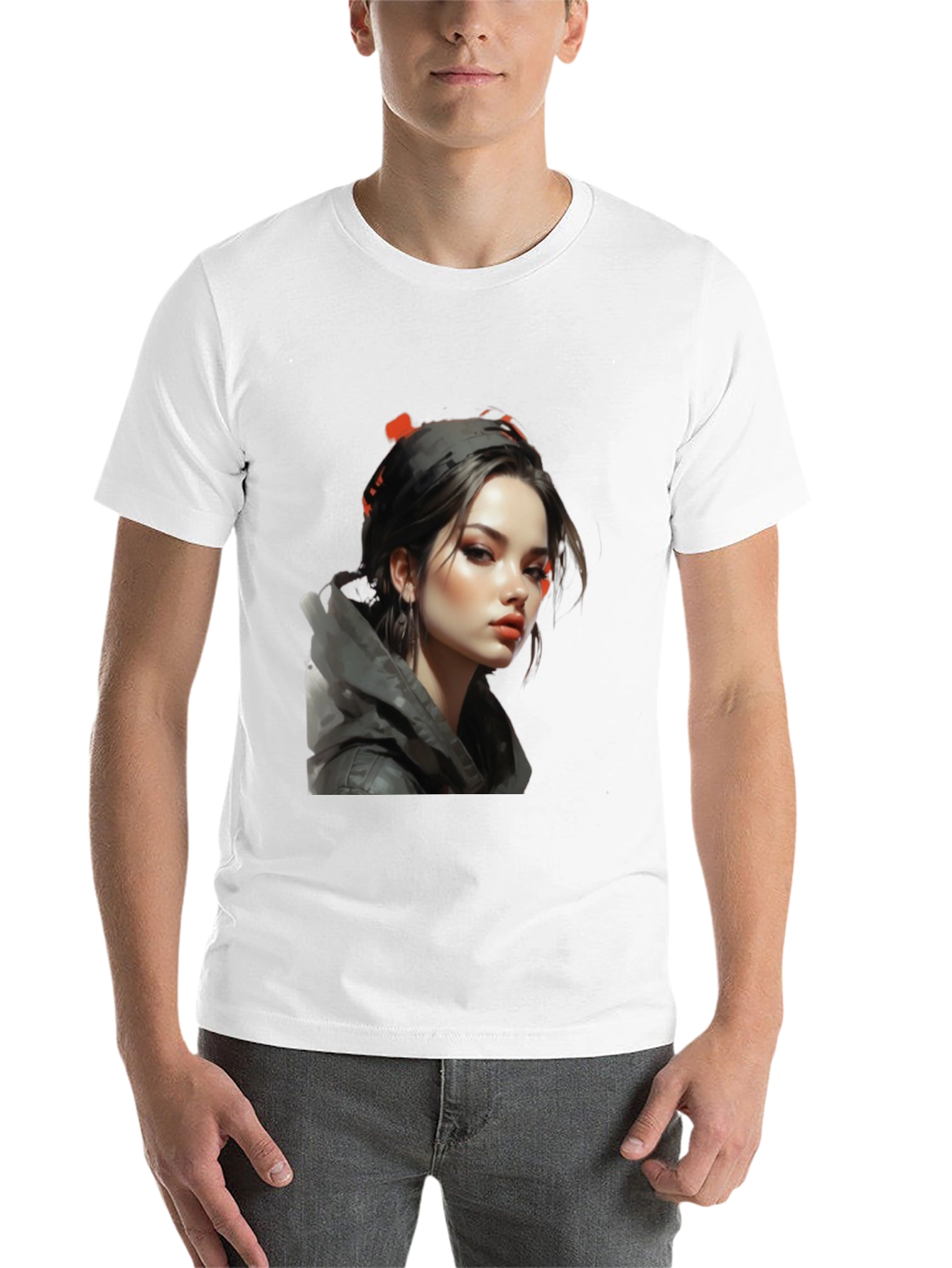 Black Girl Portrait Graphic Tee - Stylish Black T-Shirt view 14