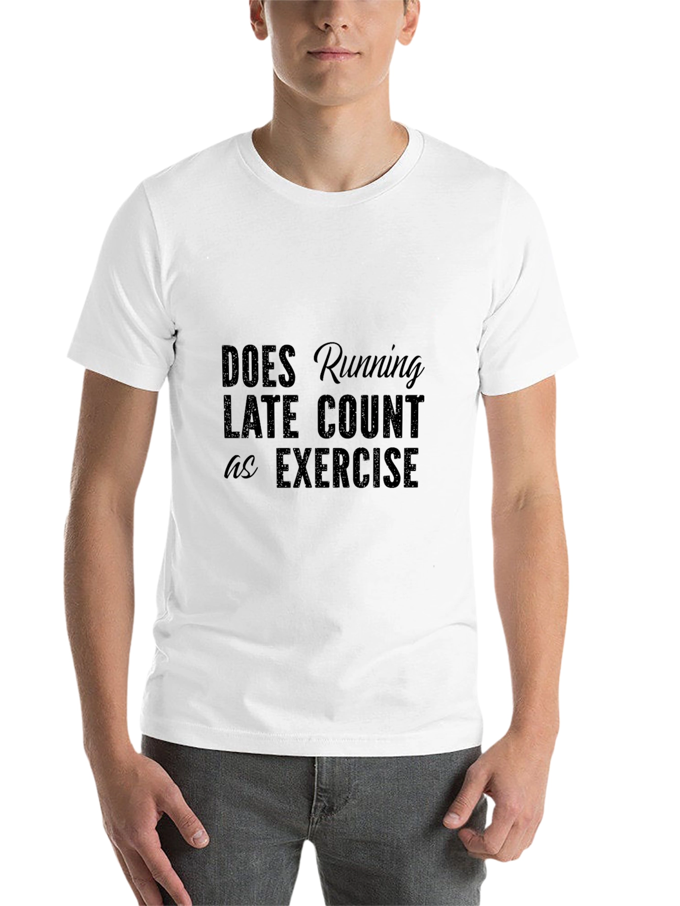 Black Running Late T-Shirt - Funny Exercise Tee view 14