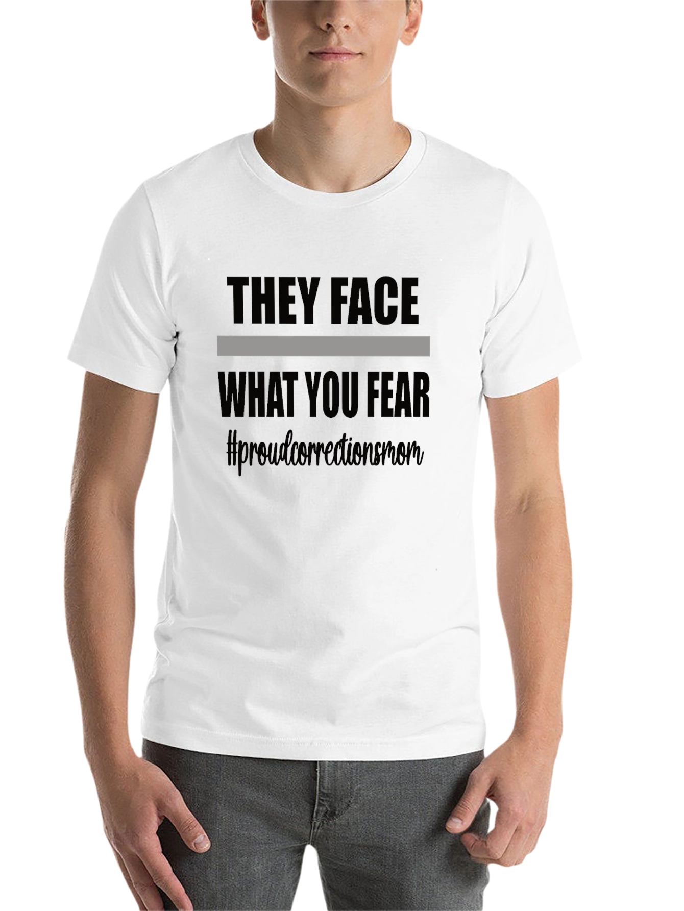 Black Corrections Officer Mom T-Shirt - They Face What You Fear view 14