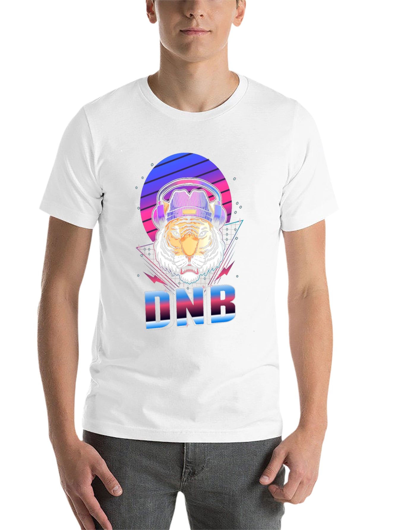 Black DNB Tiger Graphic T-Shirt, EDM Rave Style view 14