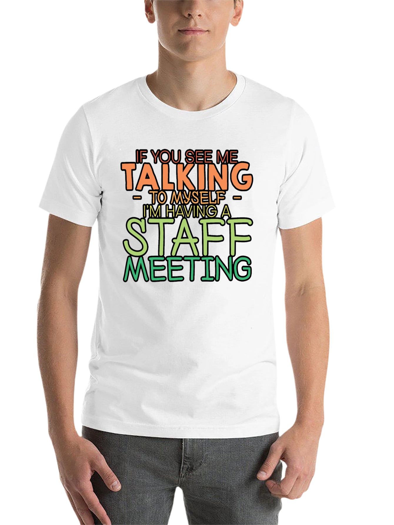 Black Funny Staff Meeting Graphic Tee view 14