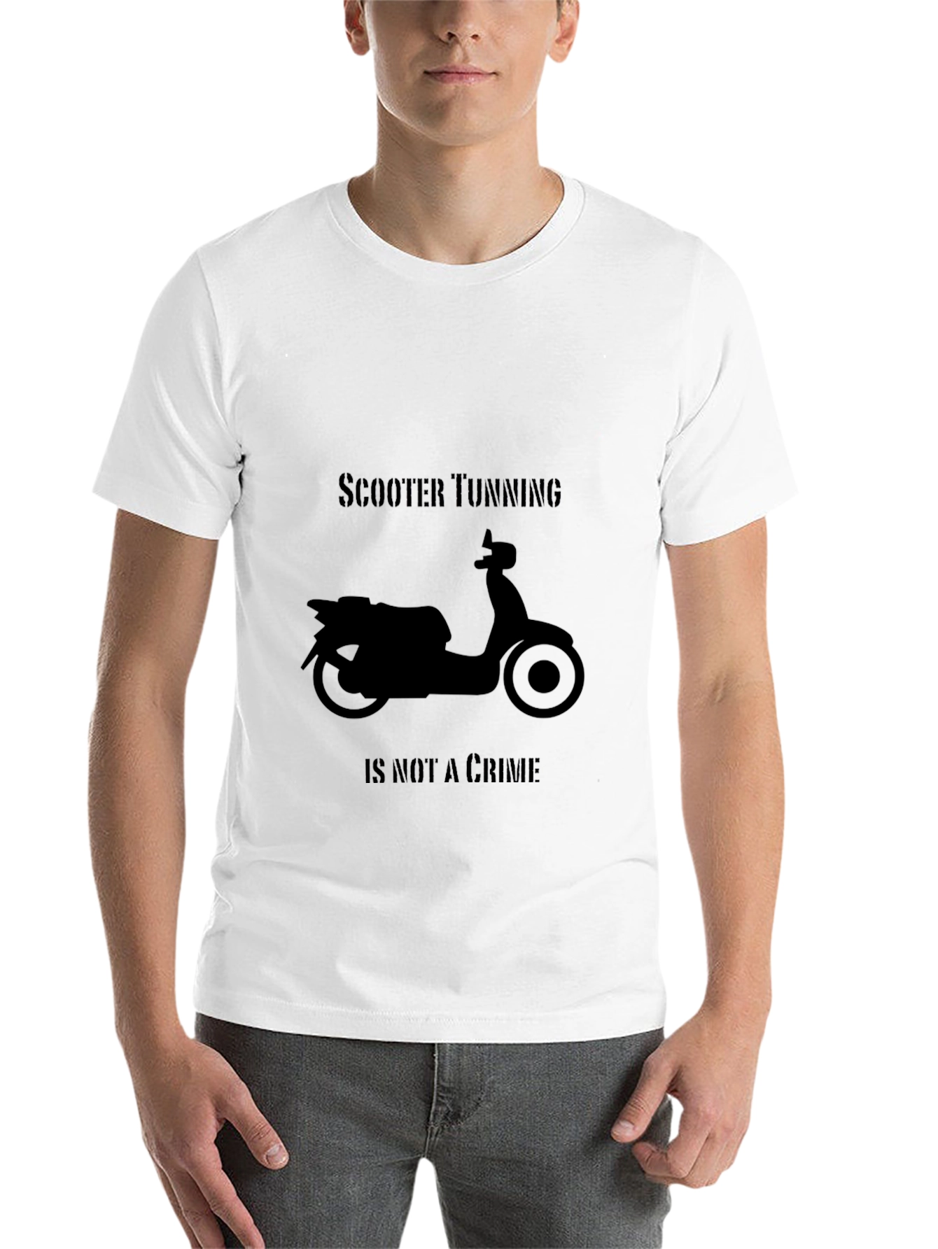 Black Scooter Tuning T-Shirt - Not A Crime Black Tee view 14