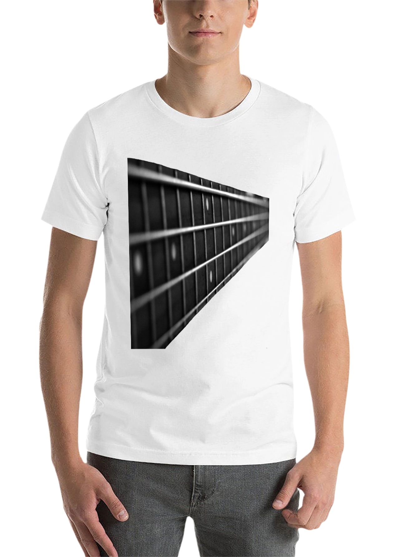 Black Guitar Fretboard Graphic Tee - Black view 14