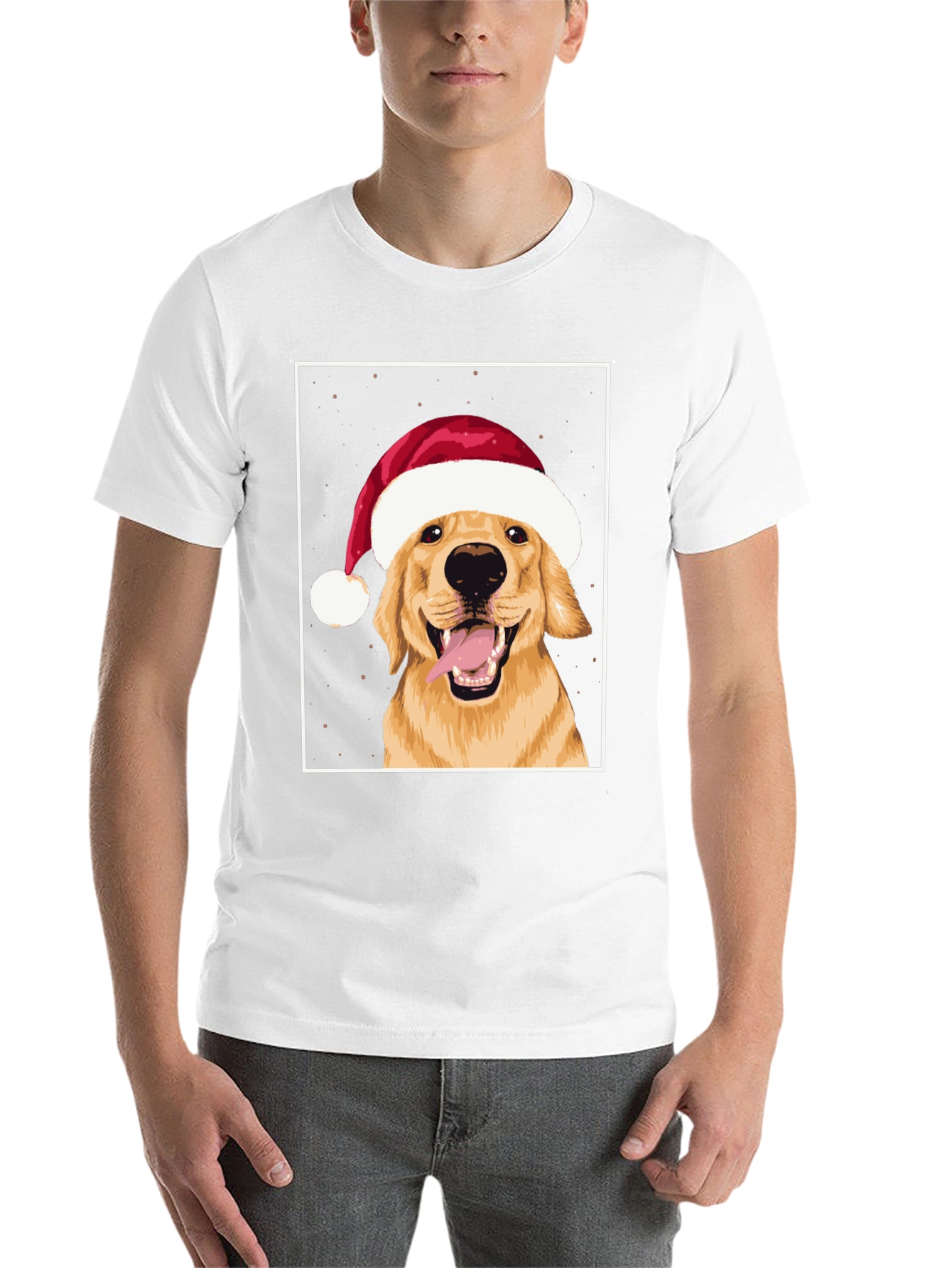 Black Dog in Santa Hat Graphic Tee - Holiday Cheer! view 14