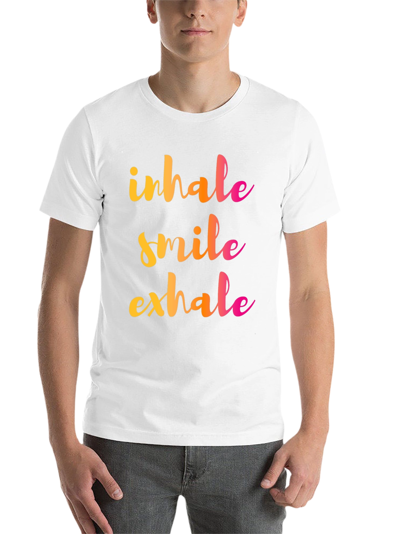 Black Inhale Smile Exhale Graphic Tee - Positive Vibes Shirt view 14