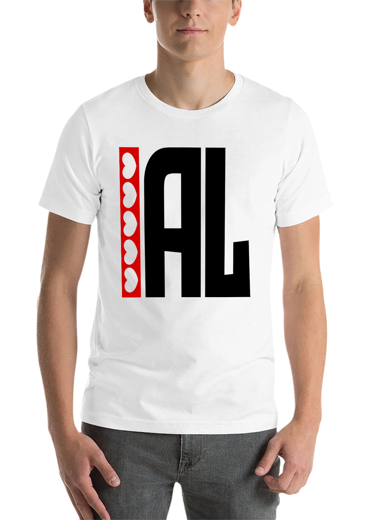 Black I Heart AL Graphic Tee - Black Cotton Shirt view 14