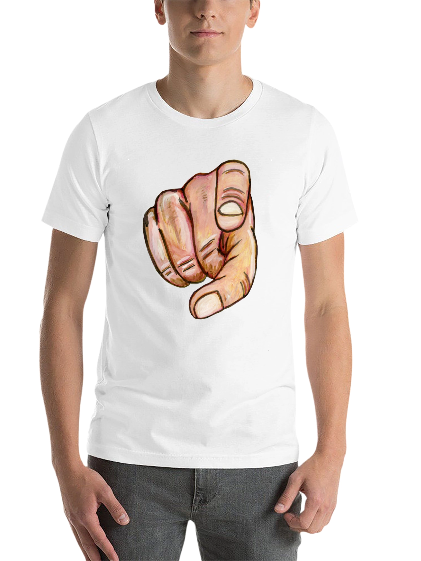 Black Pointing Finger Graphic Tee - Bold Statement Shirt view 14
