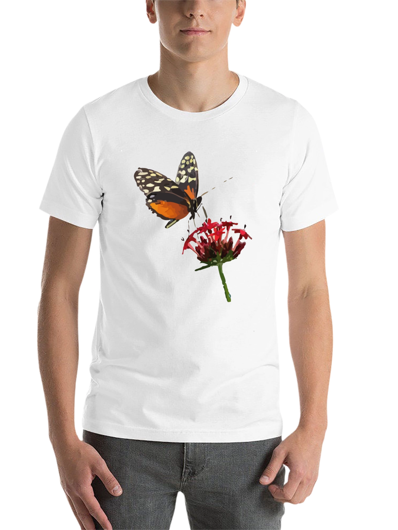 Black Butterfly Graphic T-Shirt - Stylish Men's Black Tee view 14