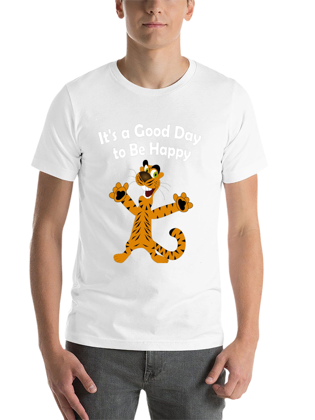 Black Happy Tiger Graphic Tee - It's a Good Day view 14