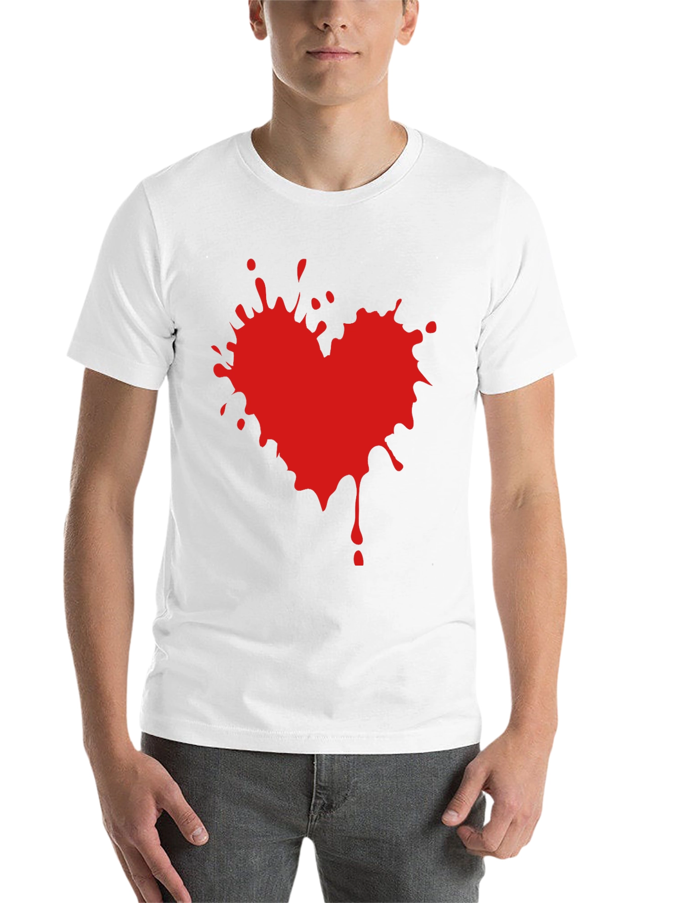 Black Heart Splatter Graphic Tee - Black T-Shirt view 14
