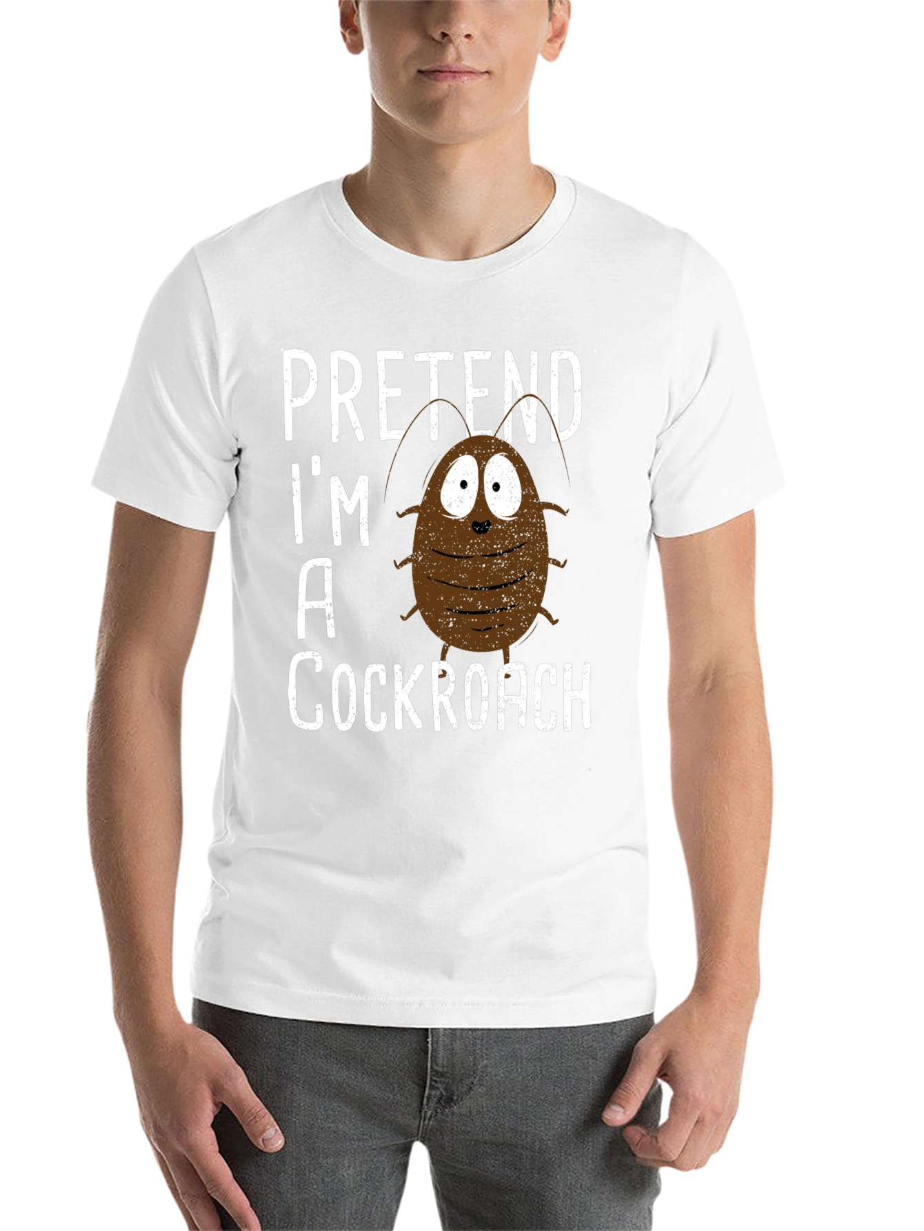Black Pretend I'm A Cockroach Graphic Tee view 14