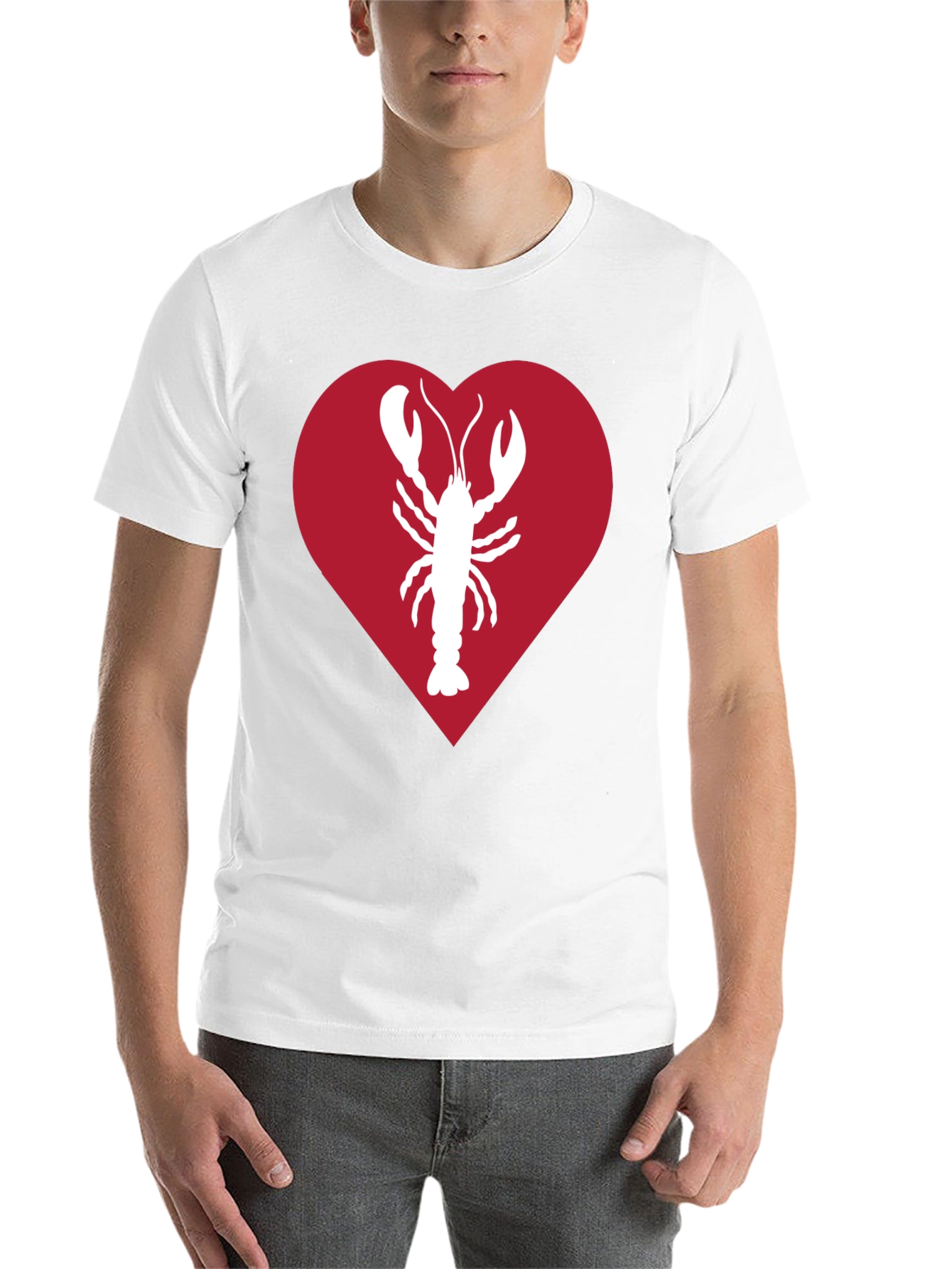 Black Lobster Heart Graphic Tee - Black Unisex Shirt view 14