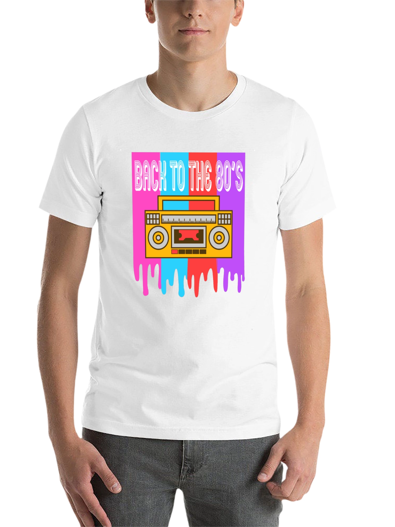 Black Retro 80s Boombox Graphic Tee view 14