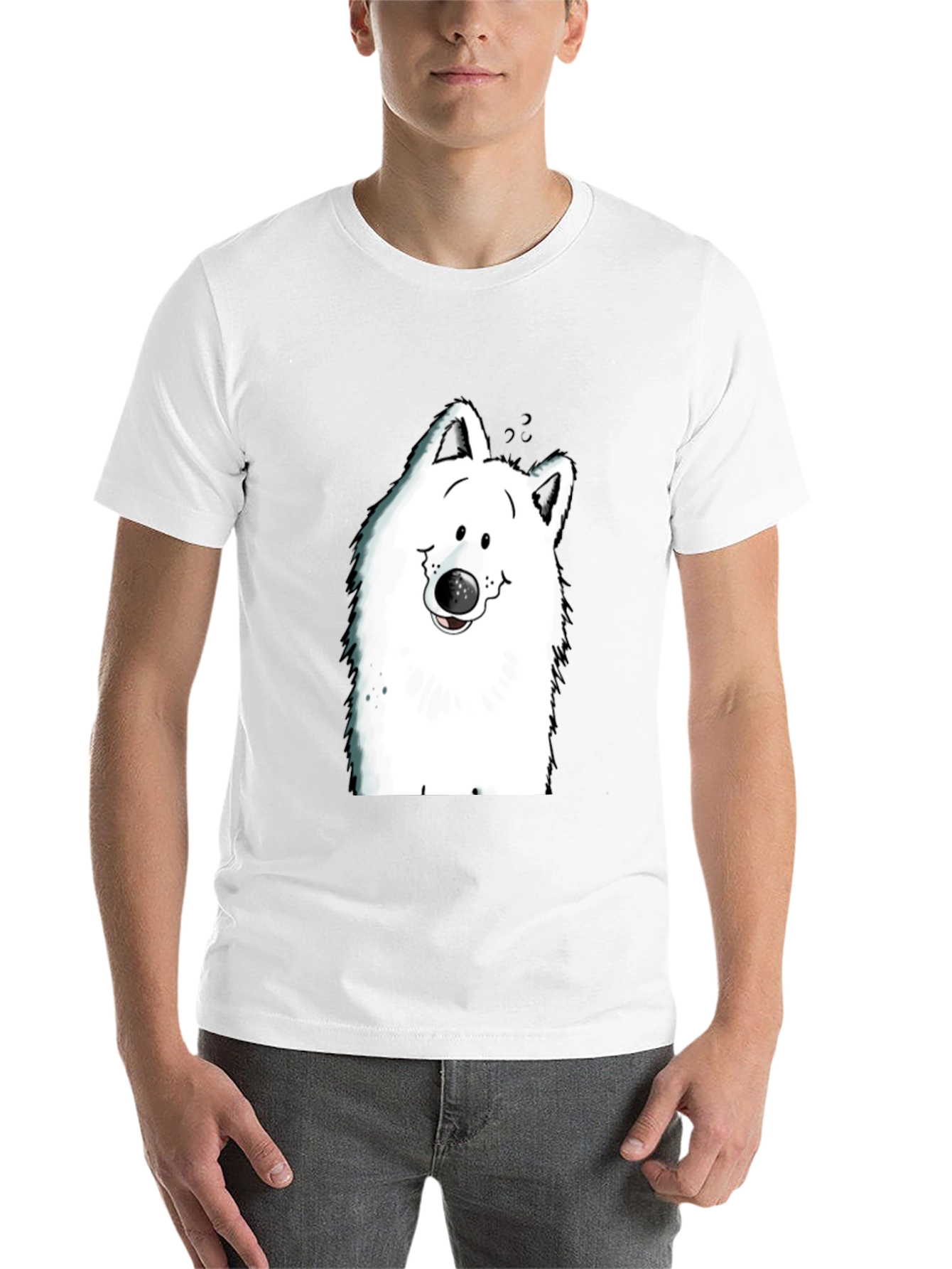 Black Cartoon Dog Graphic Tee - Black T-Shirt view 14