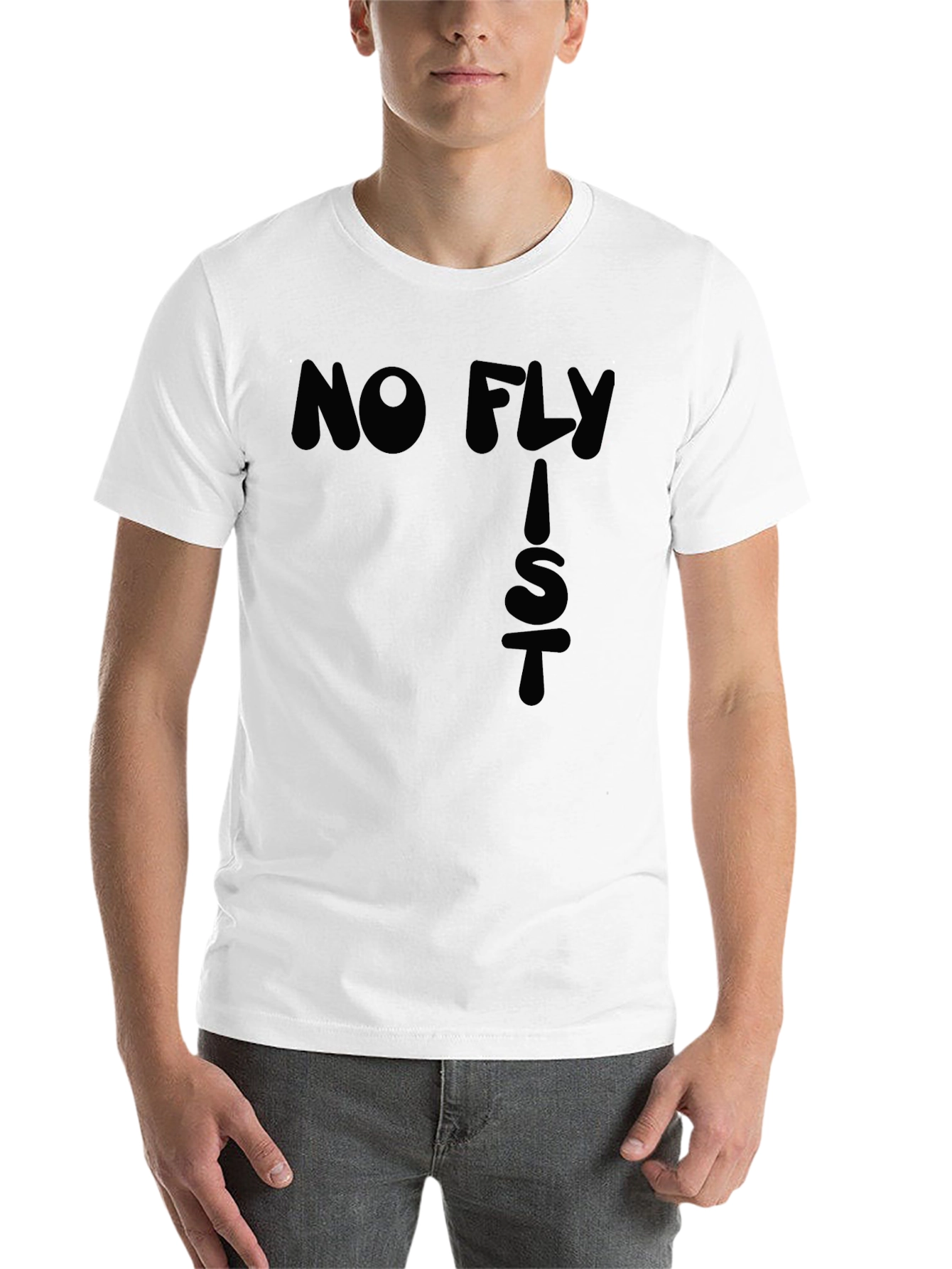 Black No Fly List T-Shirt - Bold Graphic Tee view 14