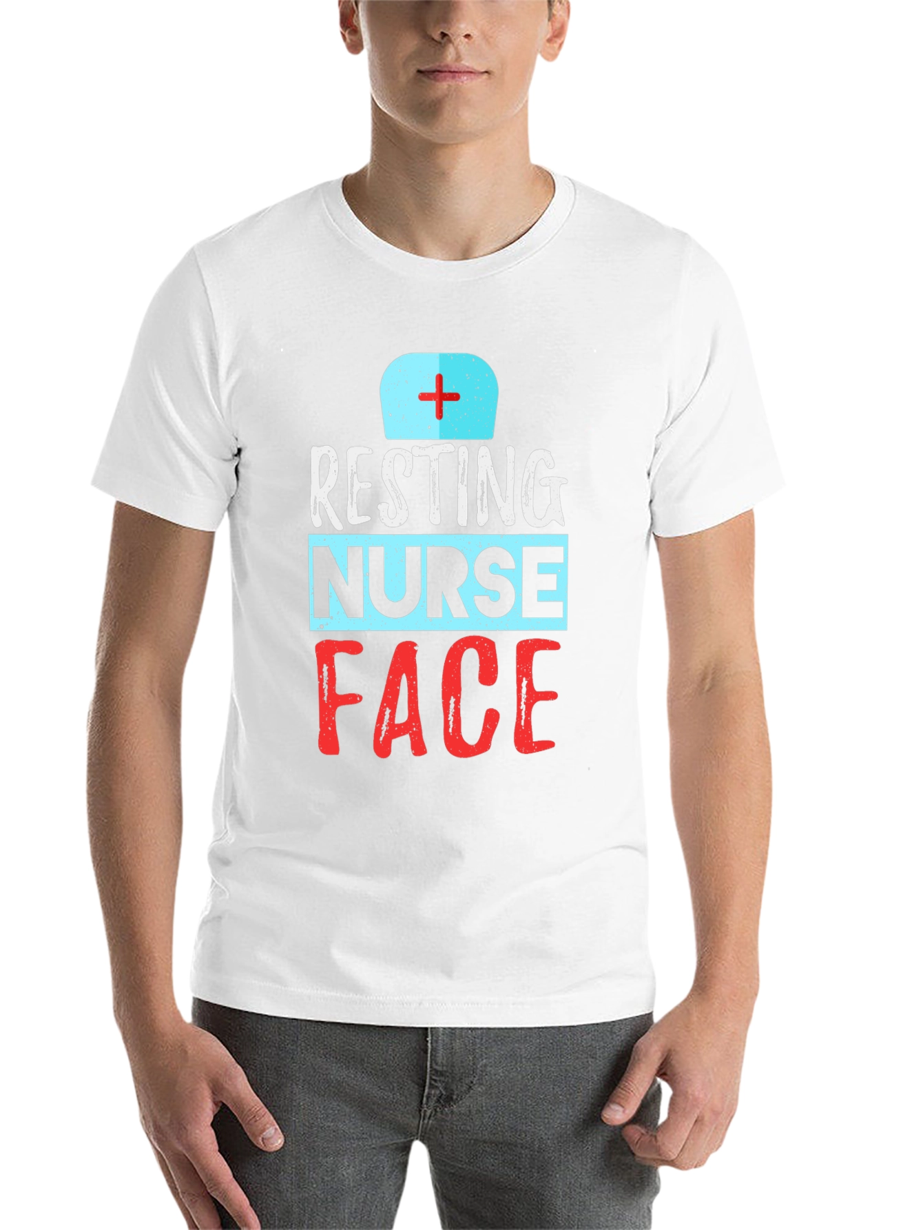 Black Resting Nurse Face Graphic T-Shirt - Black view 14