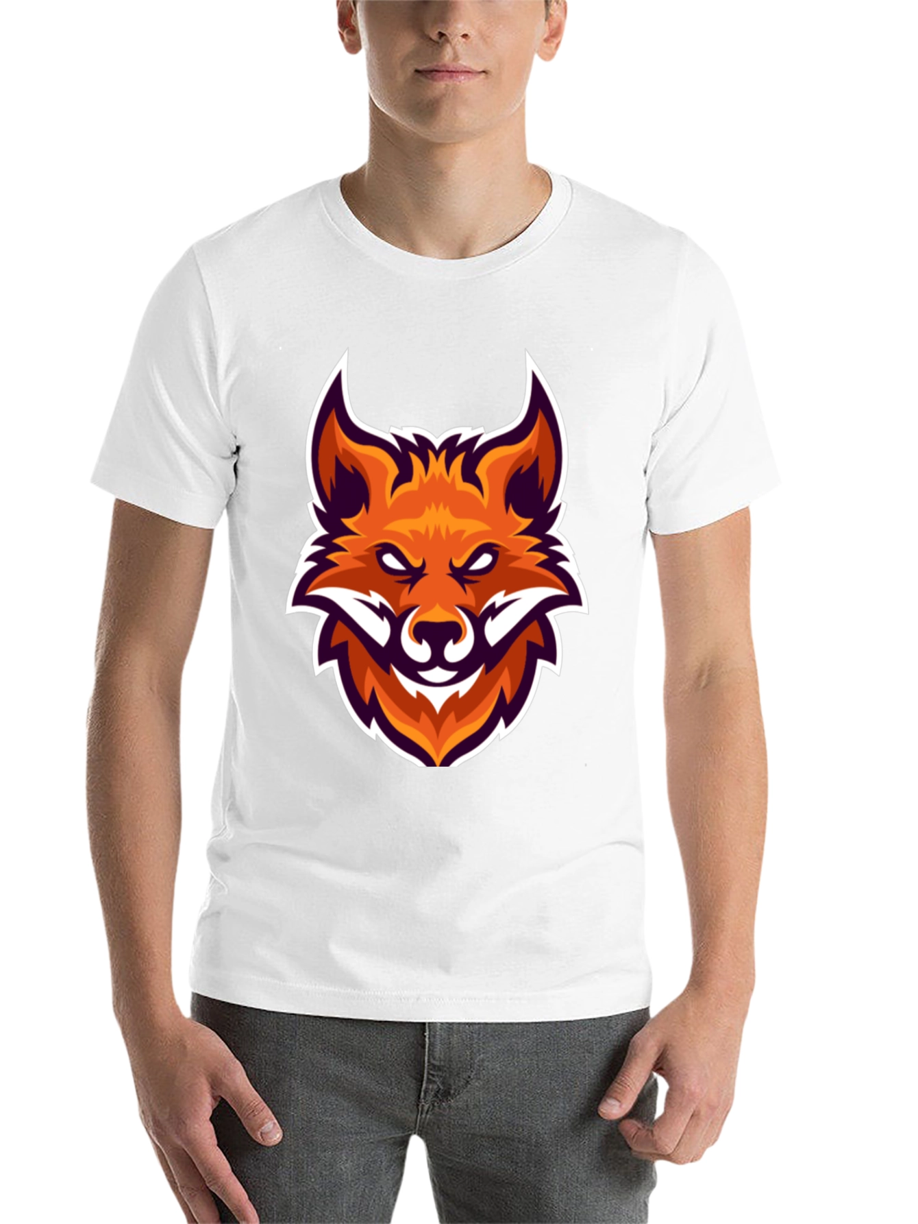 Black Black T-Shirt with Fox Head Graphic view 14