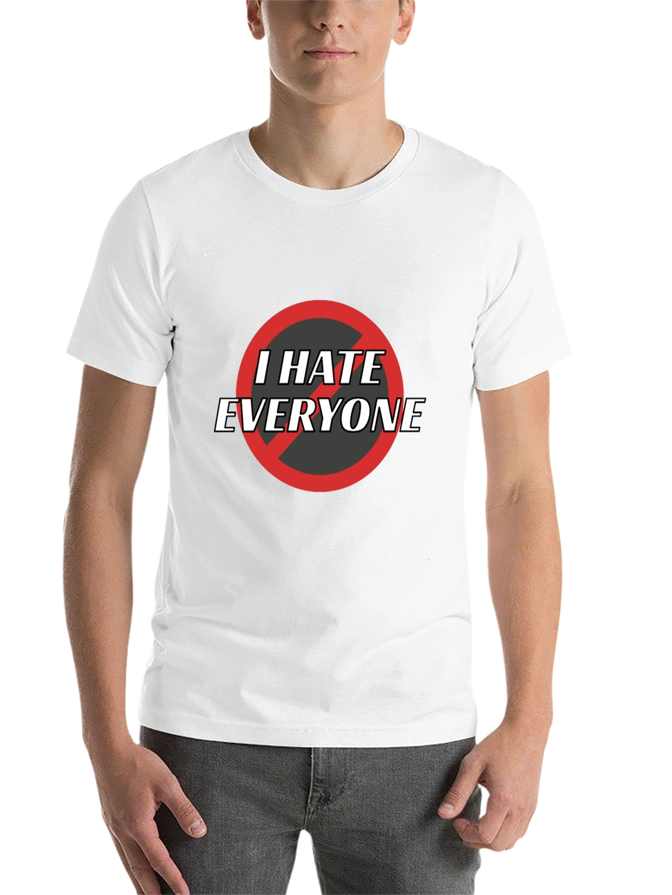 Black I Hate Everyone Graphic Tee - Black Cotton T-Shirt view 14