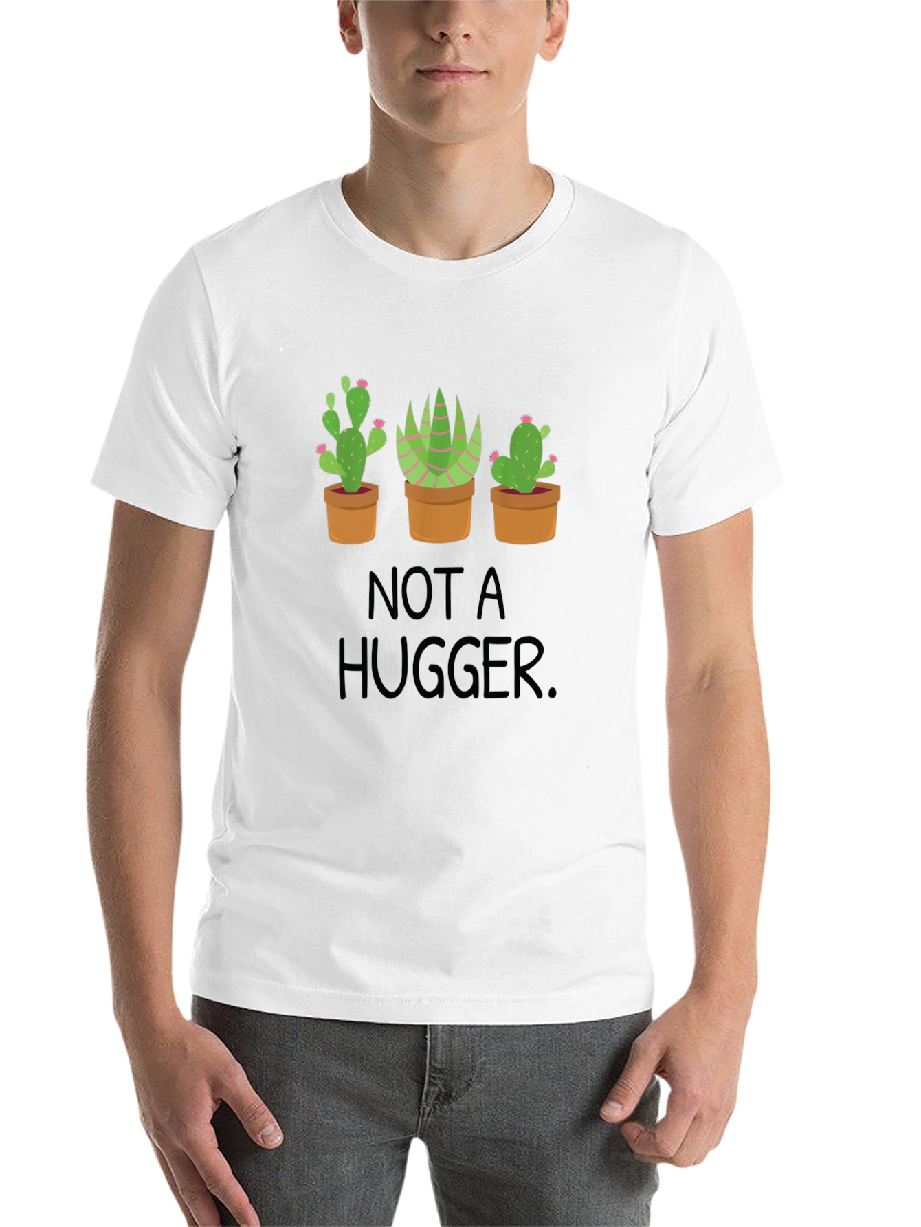 Black Not a Hugger Cactus Graphic Tee view 14