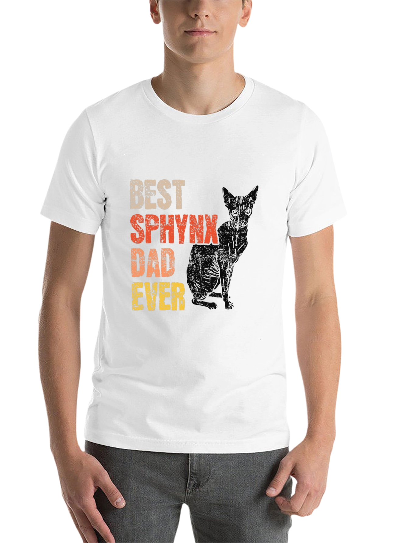Black Best Sphynx Dad Ever T-Shirt view 14