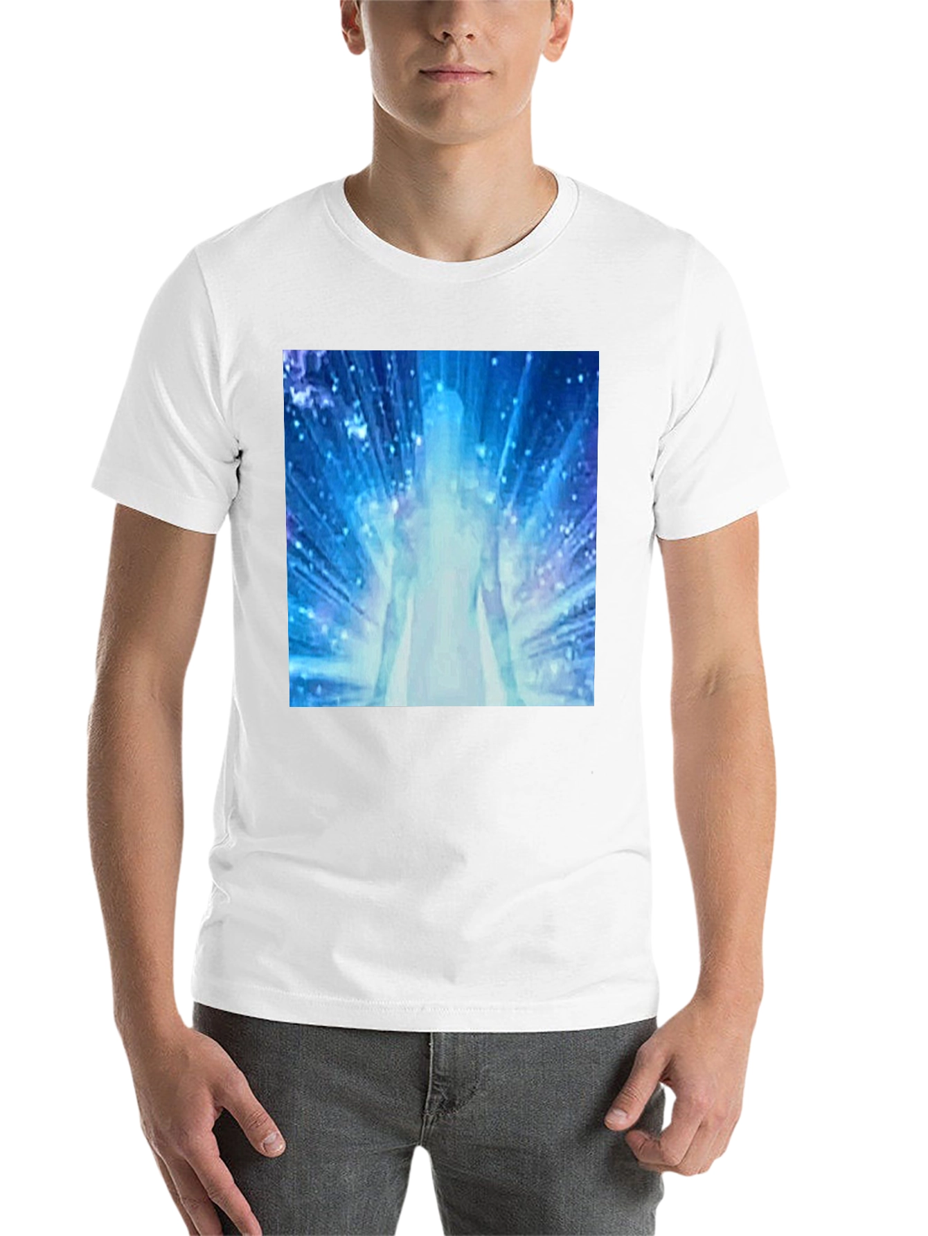 Black Astral Being T-Shirt - Cosmic Energy Design view 14