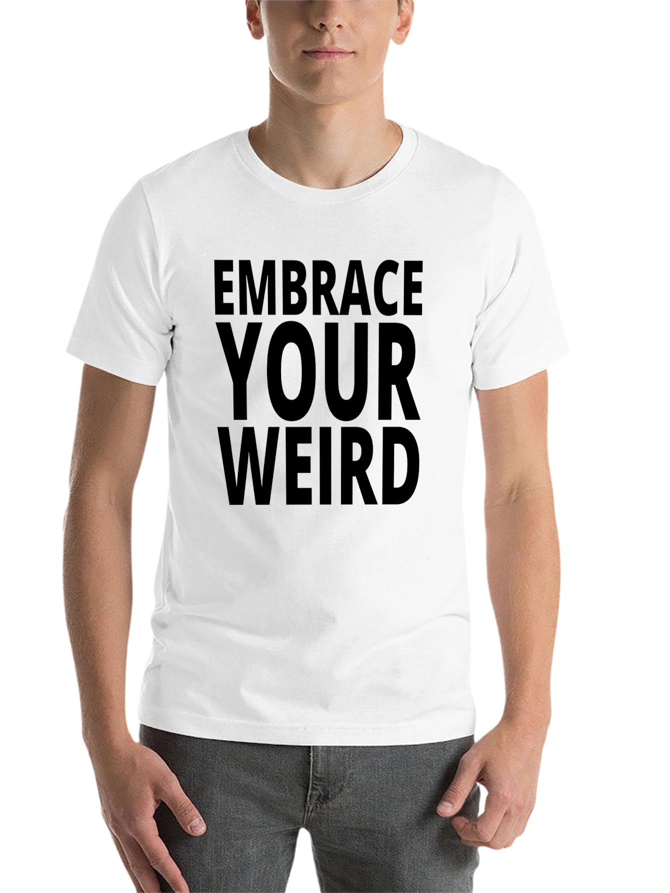 Black Embrace Your Weird Black Graphic Tee view 14