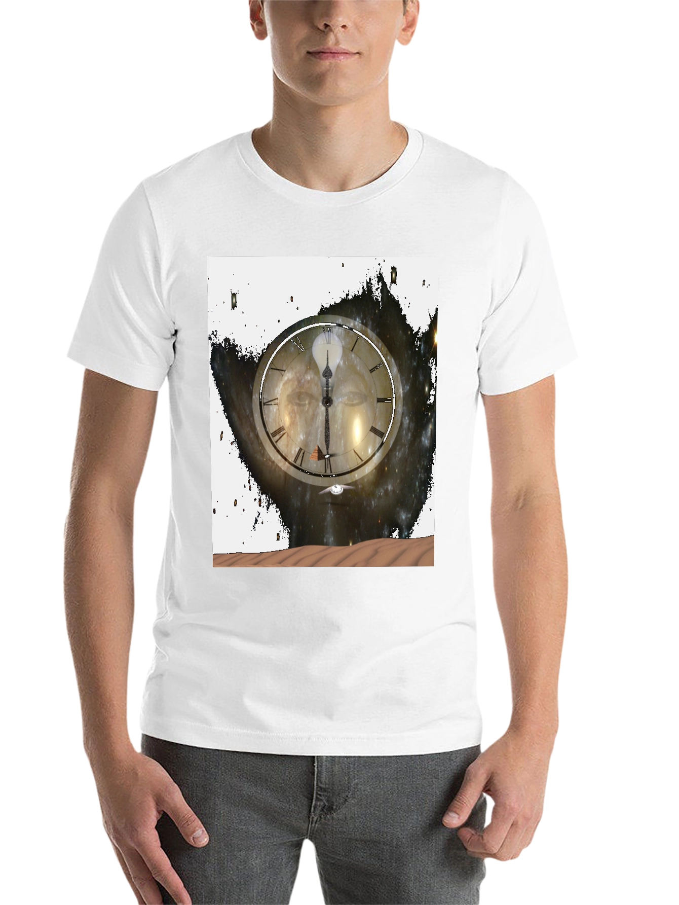 Black Time and Space Graphic Tee - Black Cotton Comfort view 14