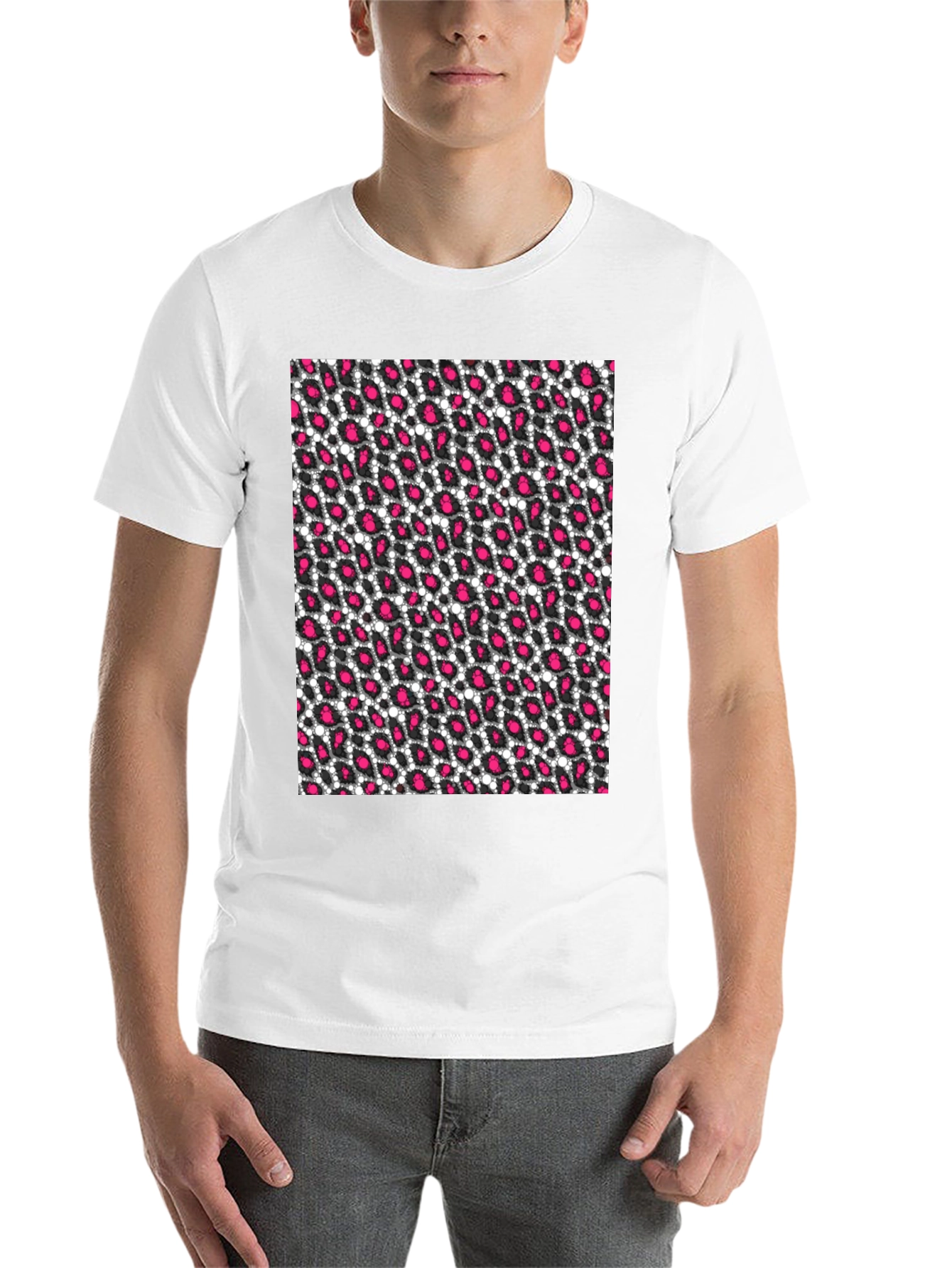 Black Black T-Shirt with Pink Leopard Print view 14