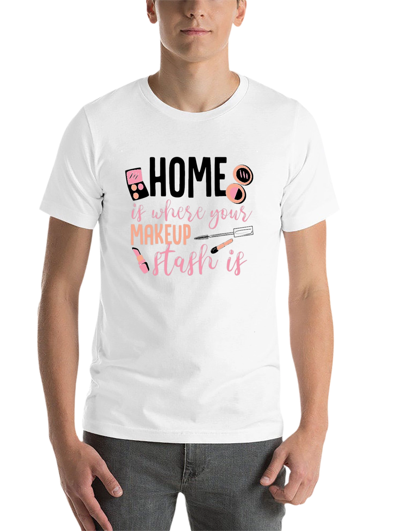Black Home is Where Your Makeup Stash Is T-Shirt view 14