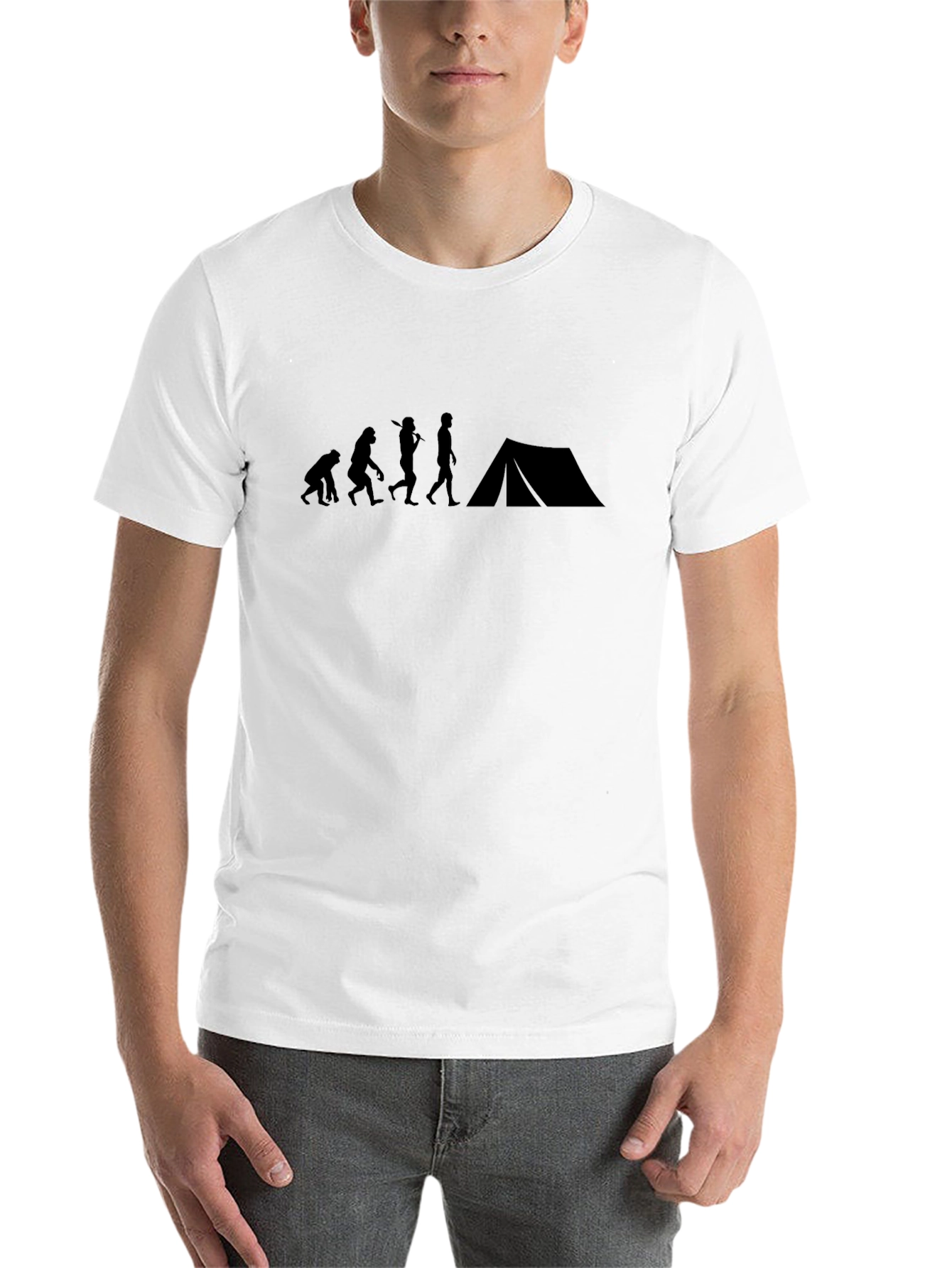 Black Evolution of Camping T-Shirt - Black Graphic Tee view 14