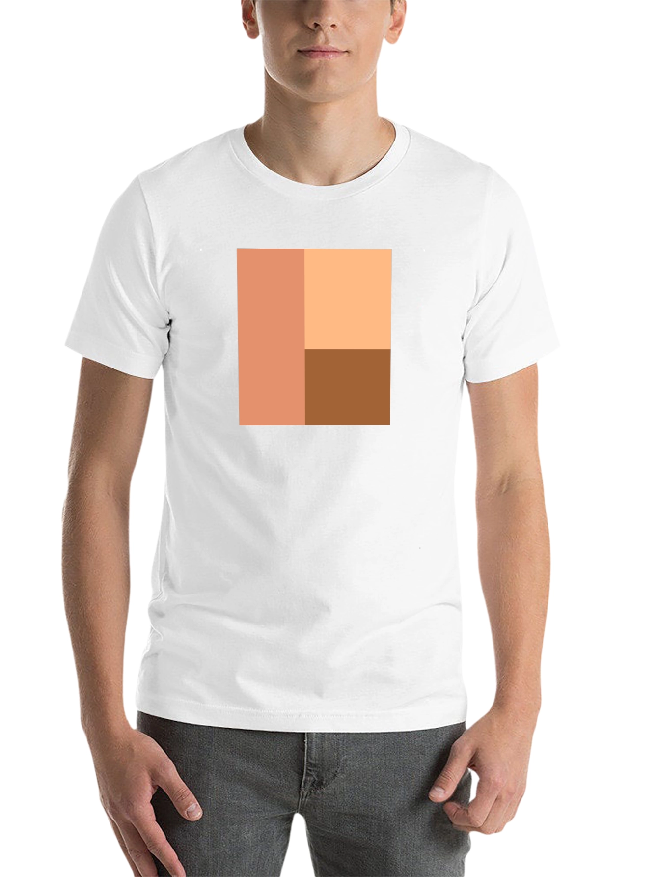 Black Modern Minimalist Geometric Graphic T-Shirt view 14