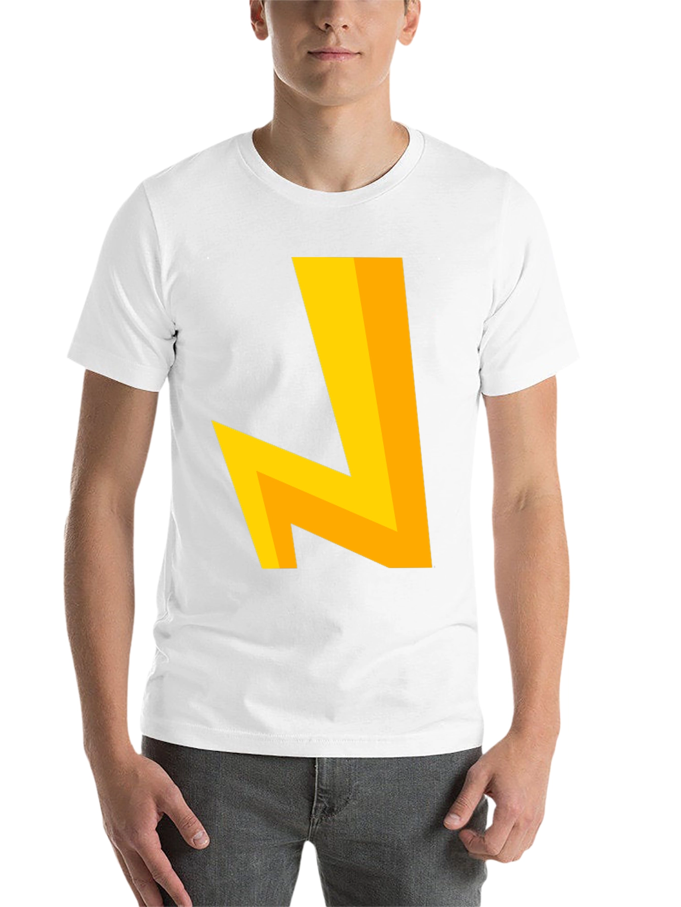 Black Modern Geometric Tee - Bold Yellow Design view 14