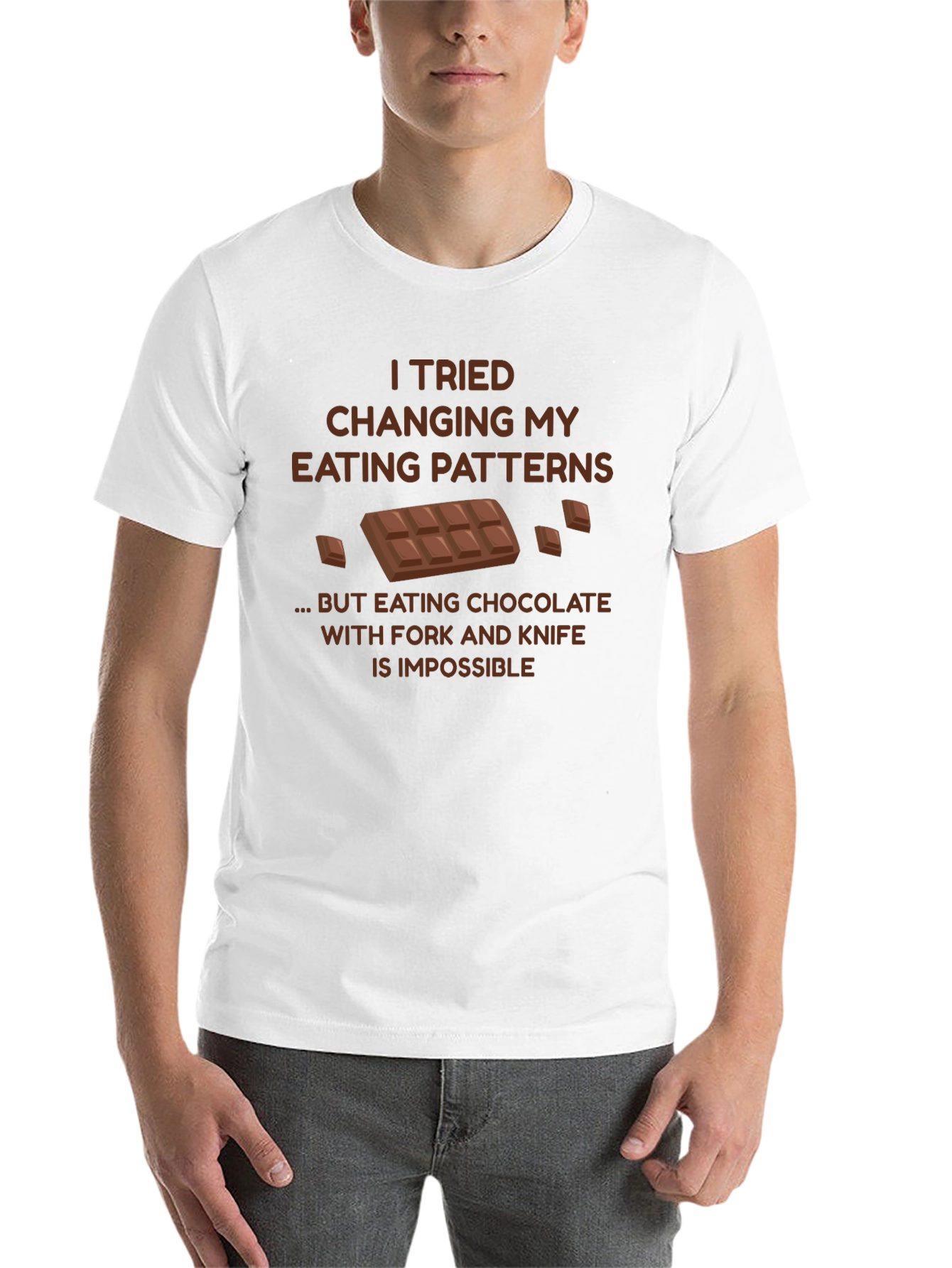 Black Chocolate Lover T-Shirt: Eating Patterns Humor Tee view 14