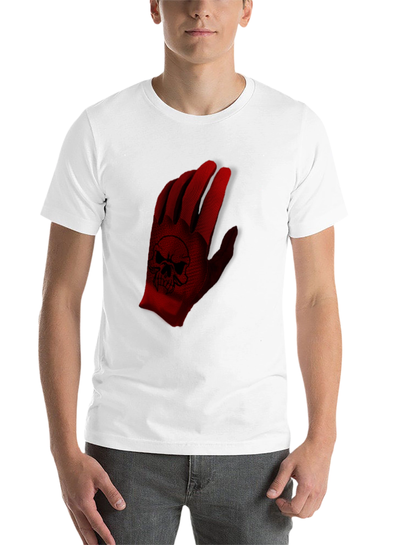 Black Skull Glove Graphic T-Shirt view 14