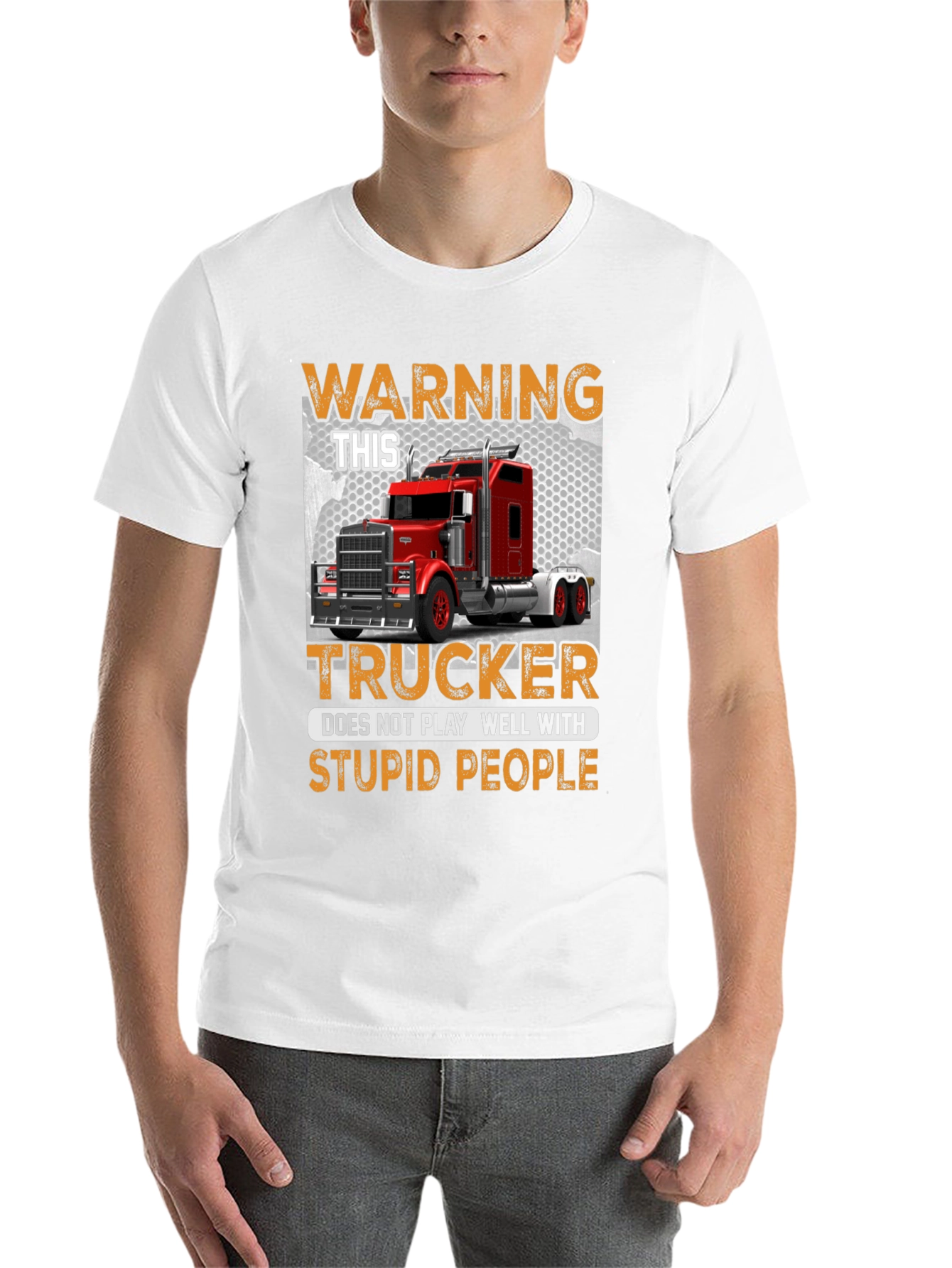 Warning Trucker Graphic Tee - 14