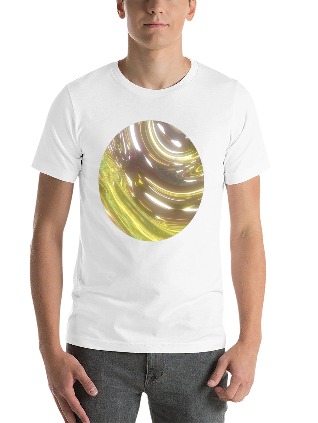 Black Abstract Swirl Graphic Black T-Shirt view 14