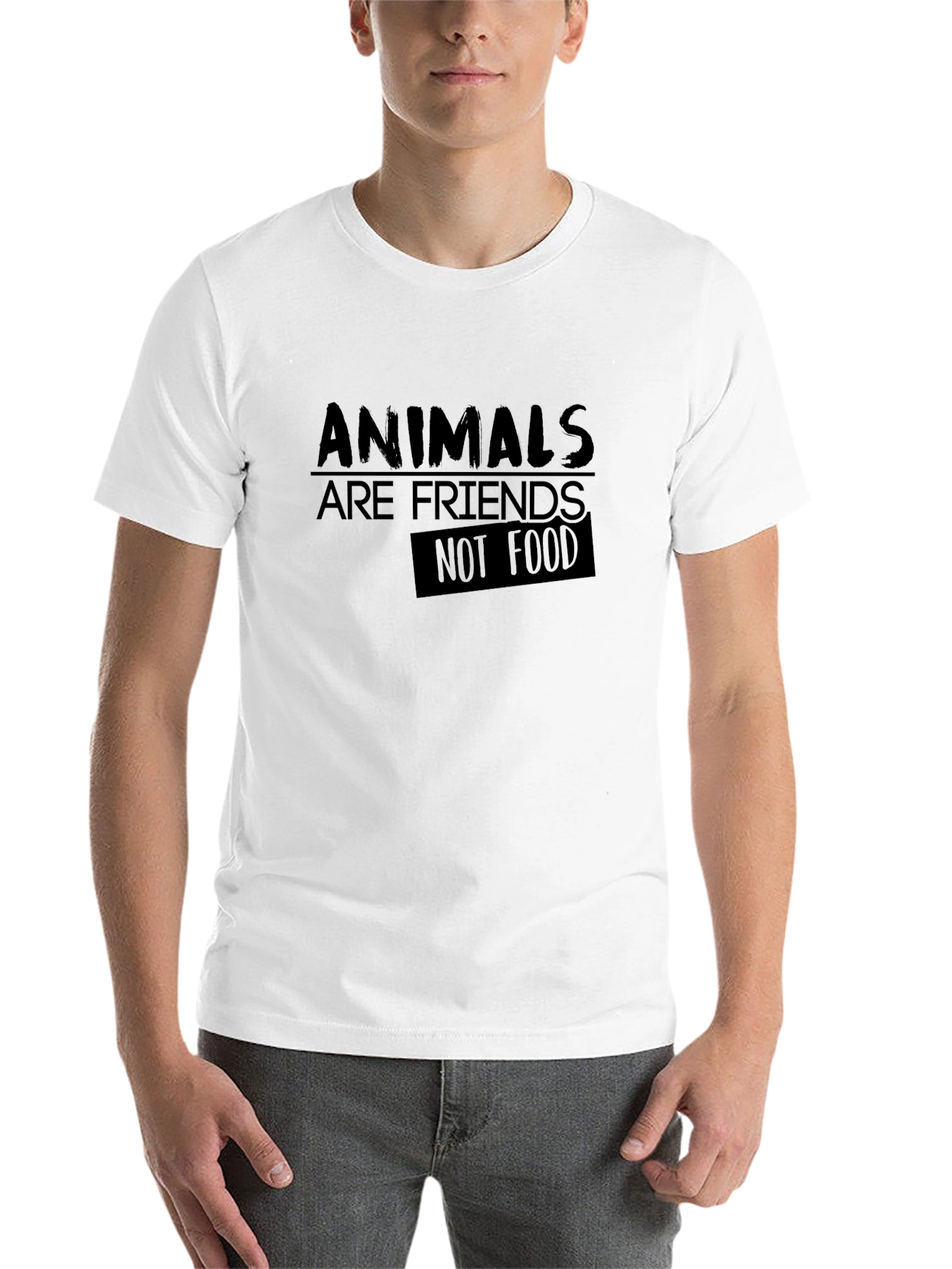 Black Animals Are Friends Not Food Tee view 14
