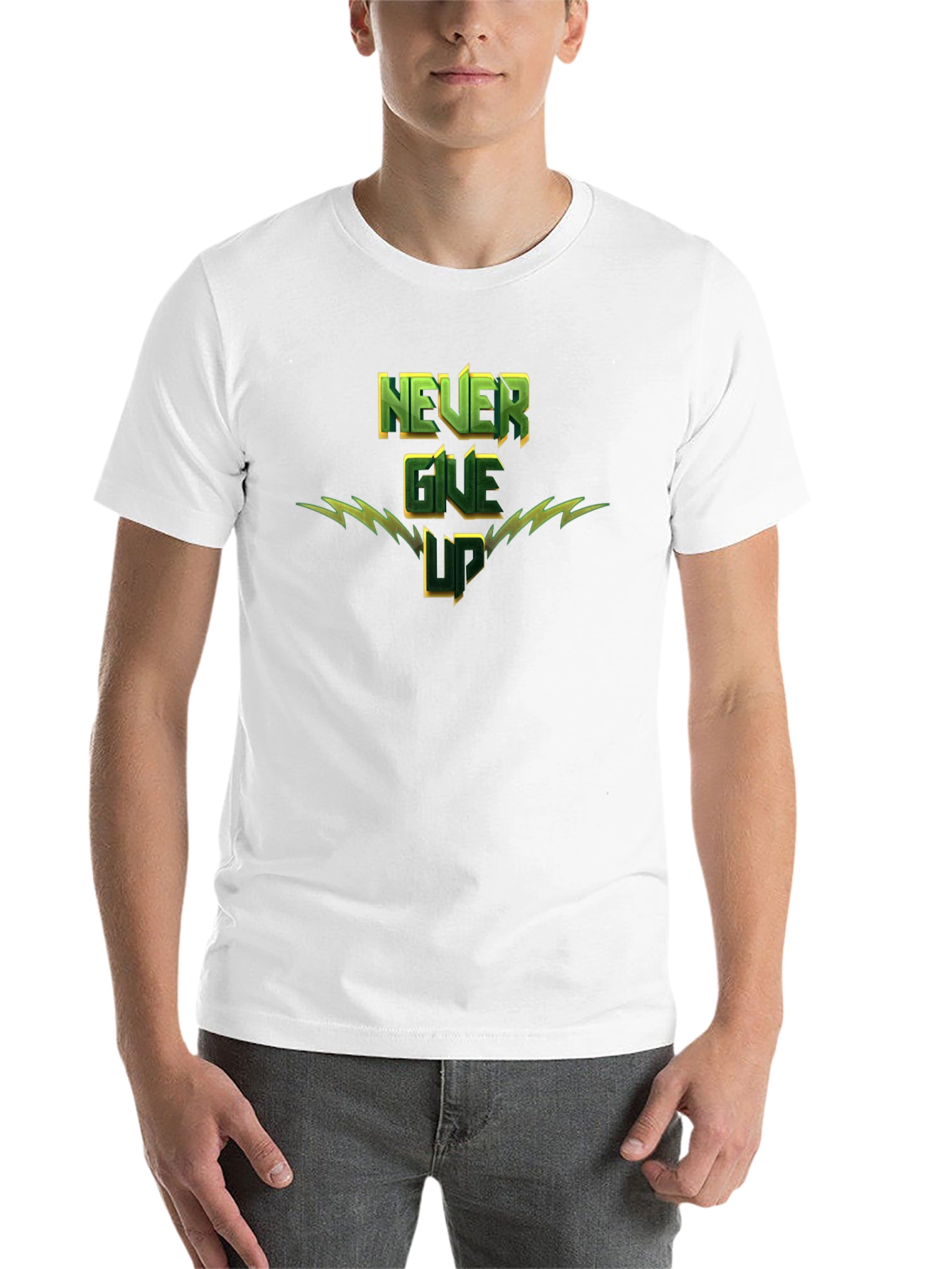 Black Never Give Up Graphic T-Shirt - Motivational Tee view 14