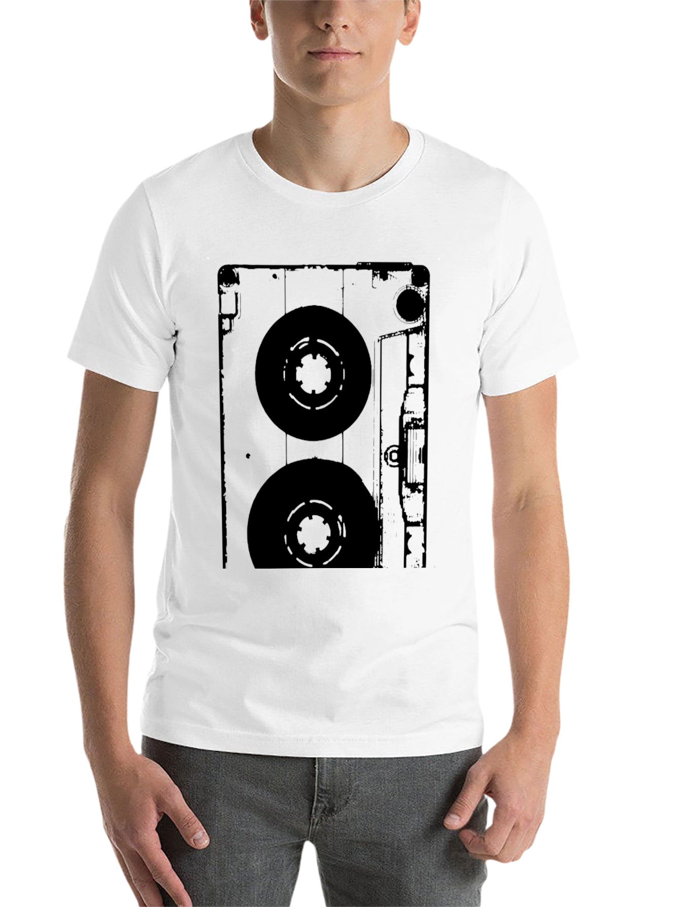 Black Retro Cassette Tape Black Graphic T-Shirt view 14