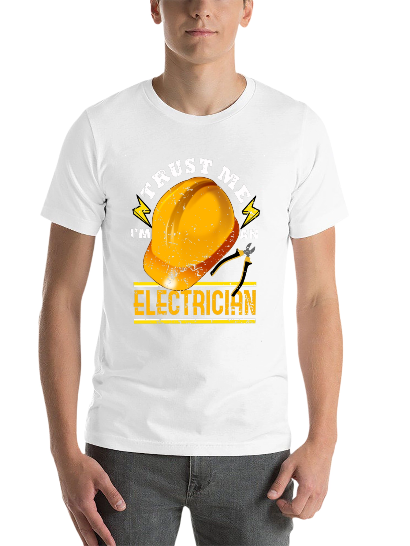 Black Trust Me I'm an Electrician T-Shirt view 14