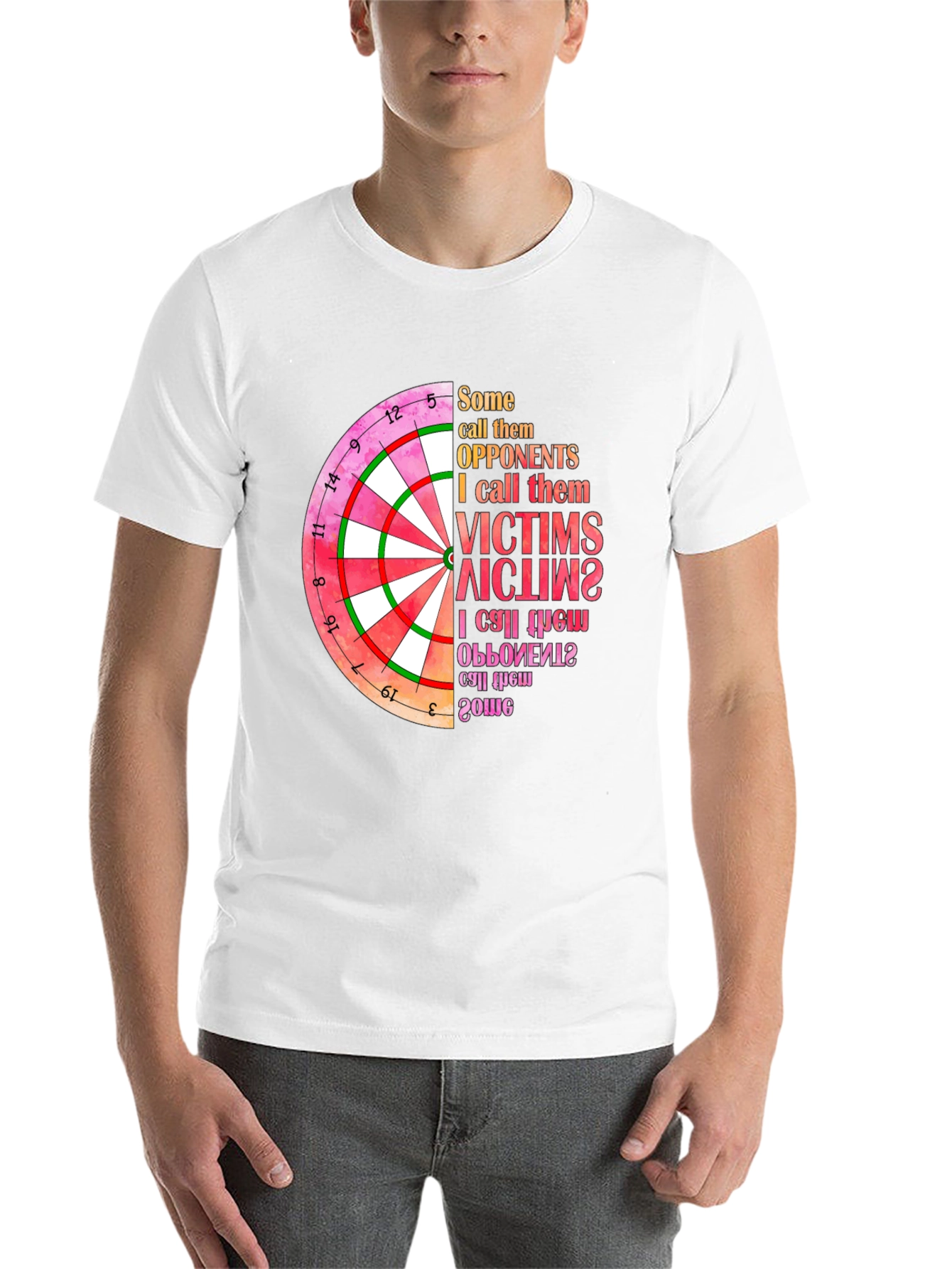 Black Dartboard Graphic T-Shirt: Opponents to Victims view 14