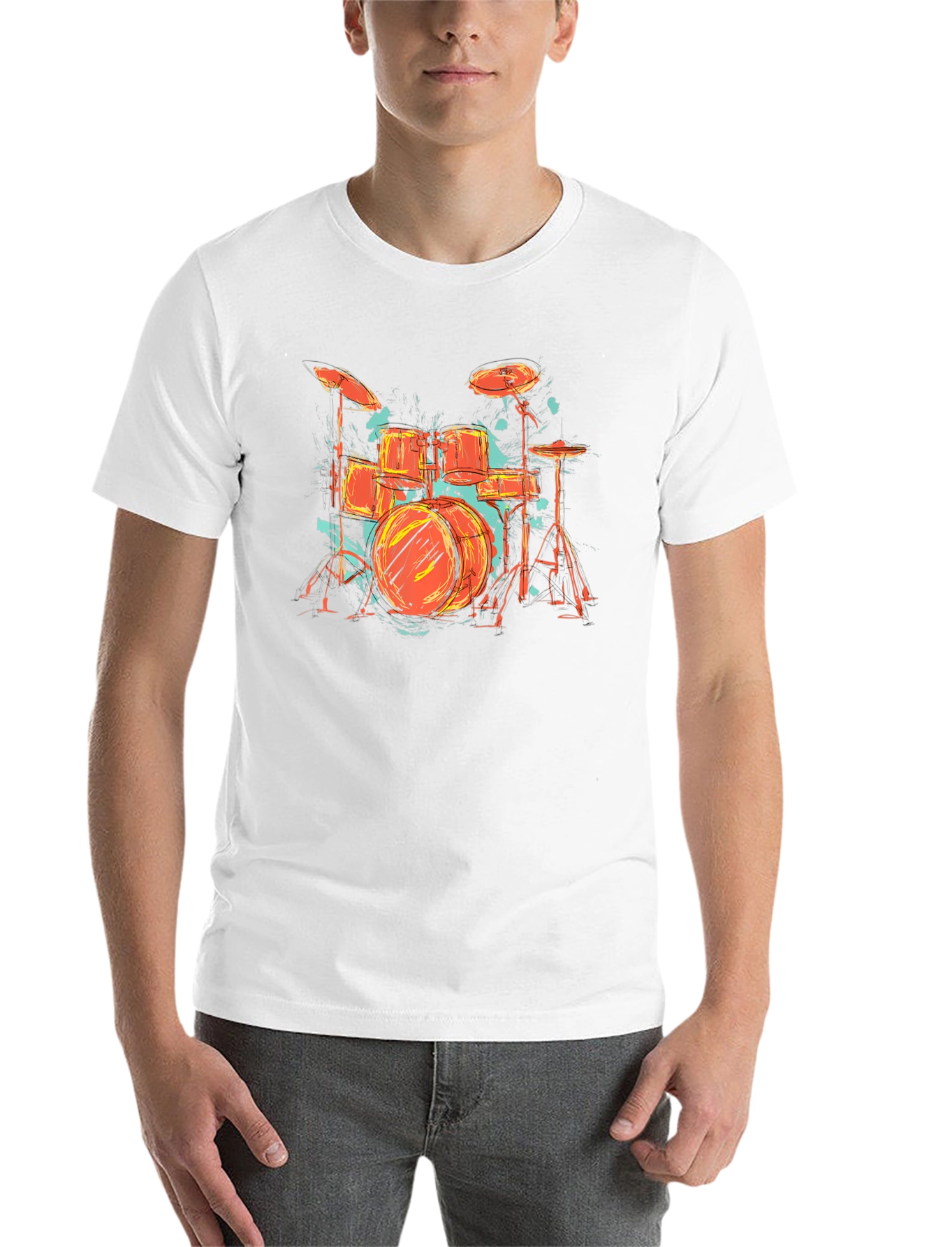Black Drum Set Graphic Tee - Band Lover's Black T-Shirt view 14