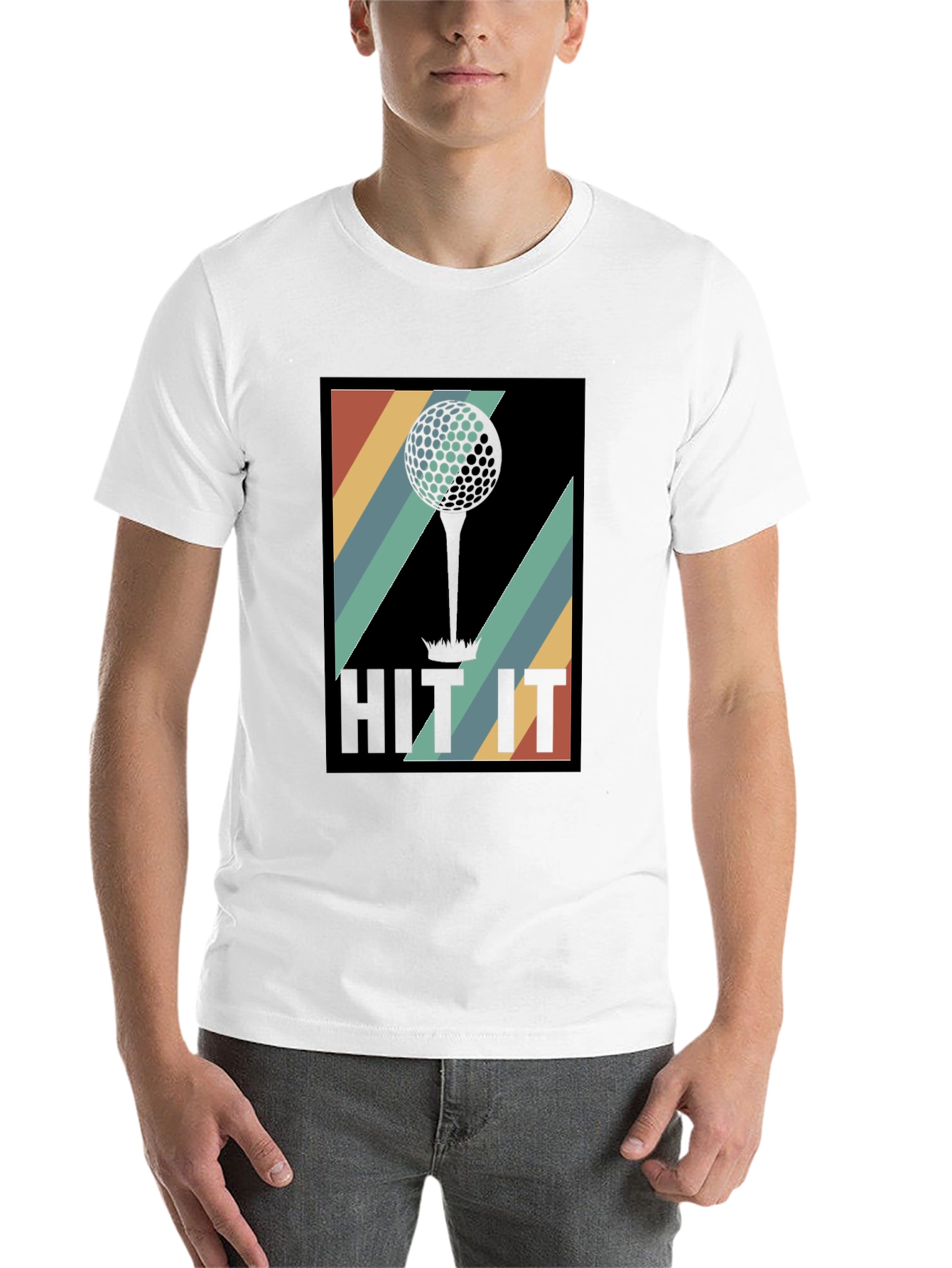 Black Retro Golf Ball Tee T-Shirt - Hit It! view 14
