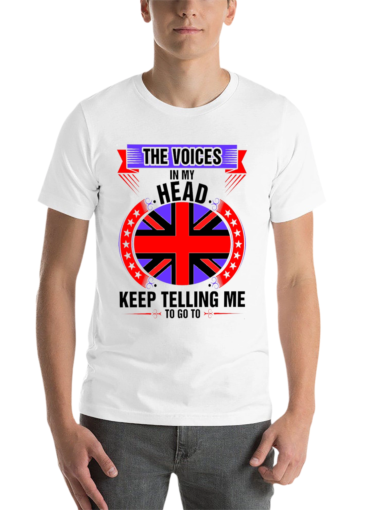 Black Voices In My Head T-Shirt, British Flag view 14