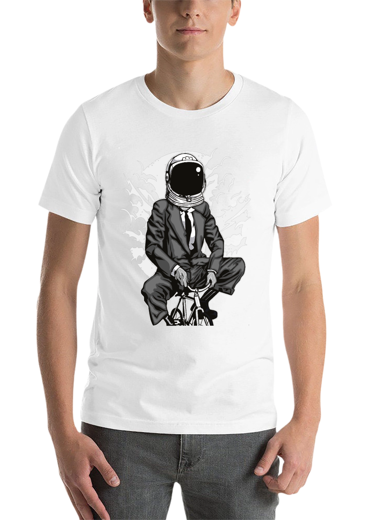 Black Astronaut Biker Black T-Shirt - Unique Graphic Tee view 14