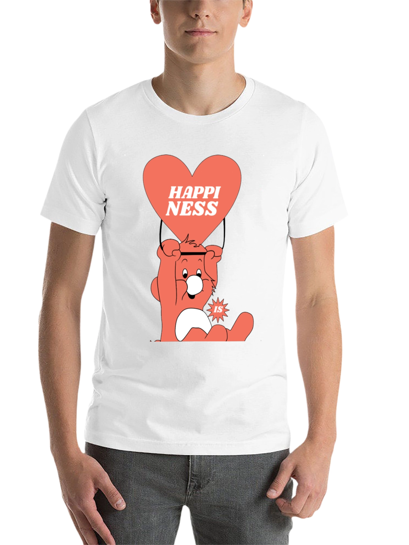 Black Happiness Bear Graphic T-Shirt view 14